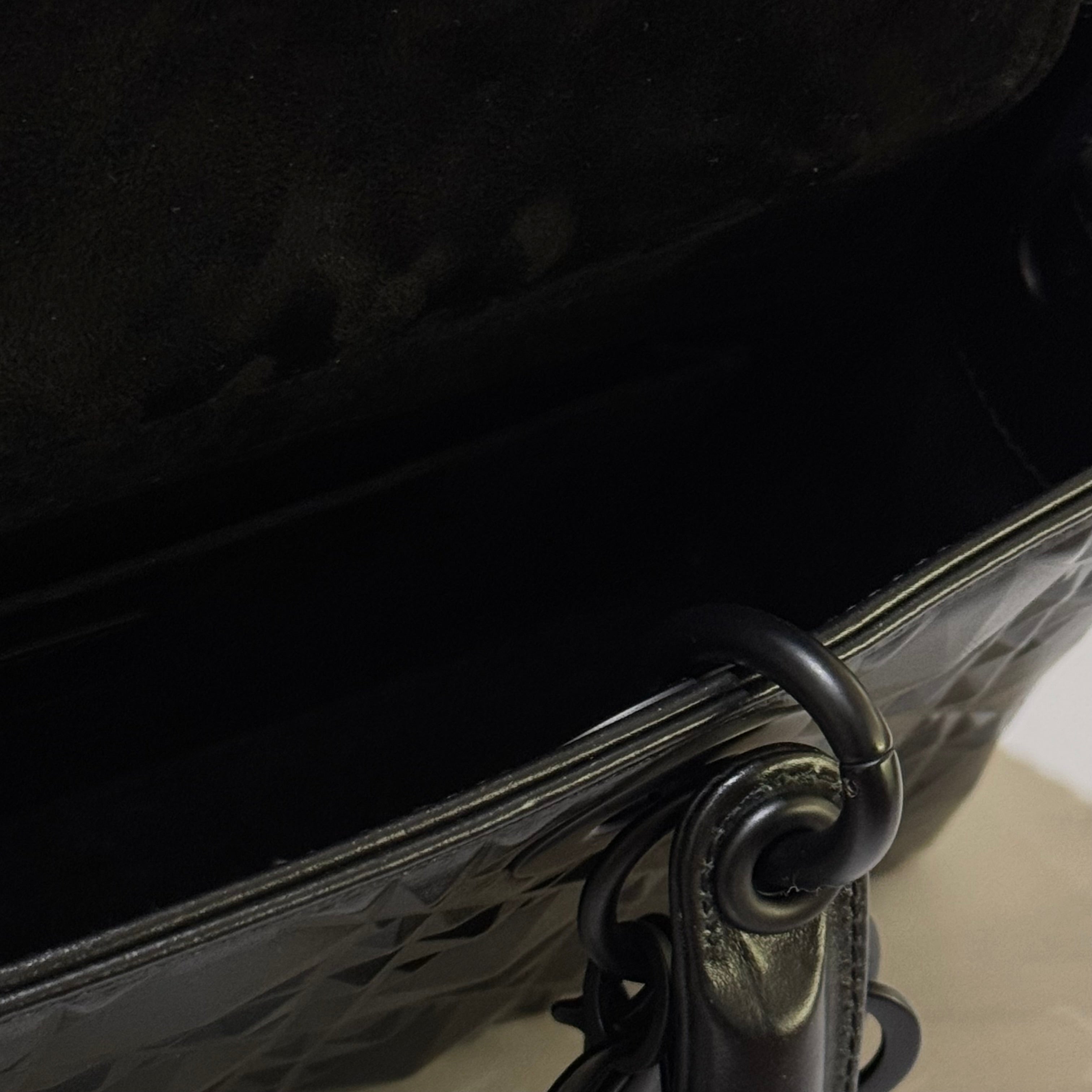 DIOR LADY D-JOY BAG MEDIUM BLACK CANNAGE LAMBSKIN