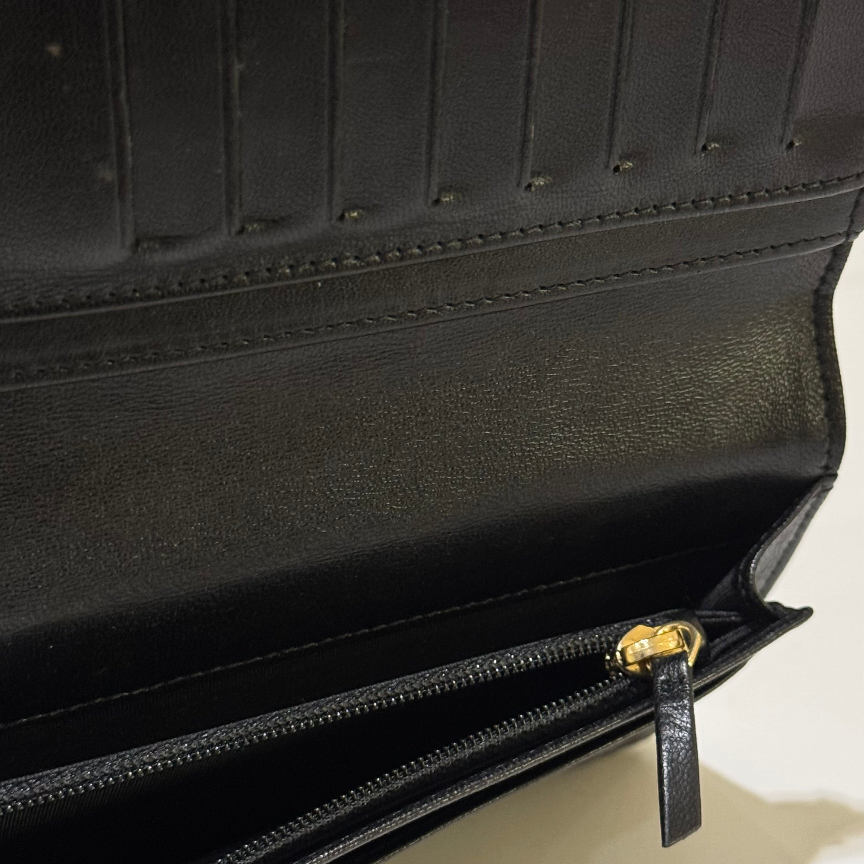 CHANEL LONG WALLET BLACK HEART LAMBSKIN