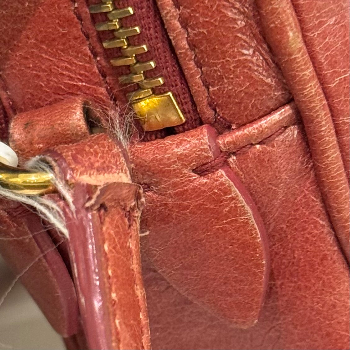 MIU MIU BRICK RED QUILTED BOX CAMERA BAG IN OILED CALFSKIN