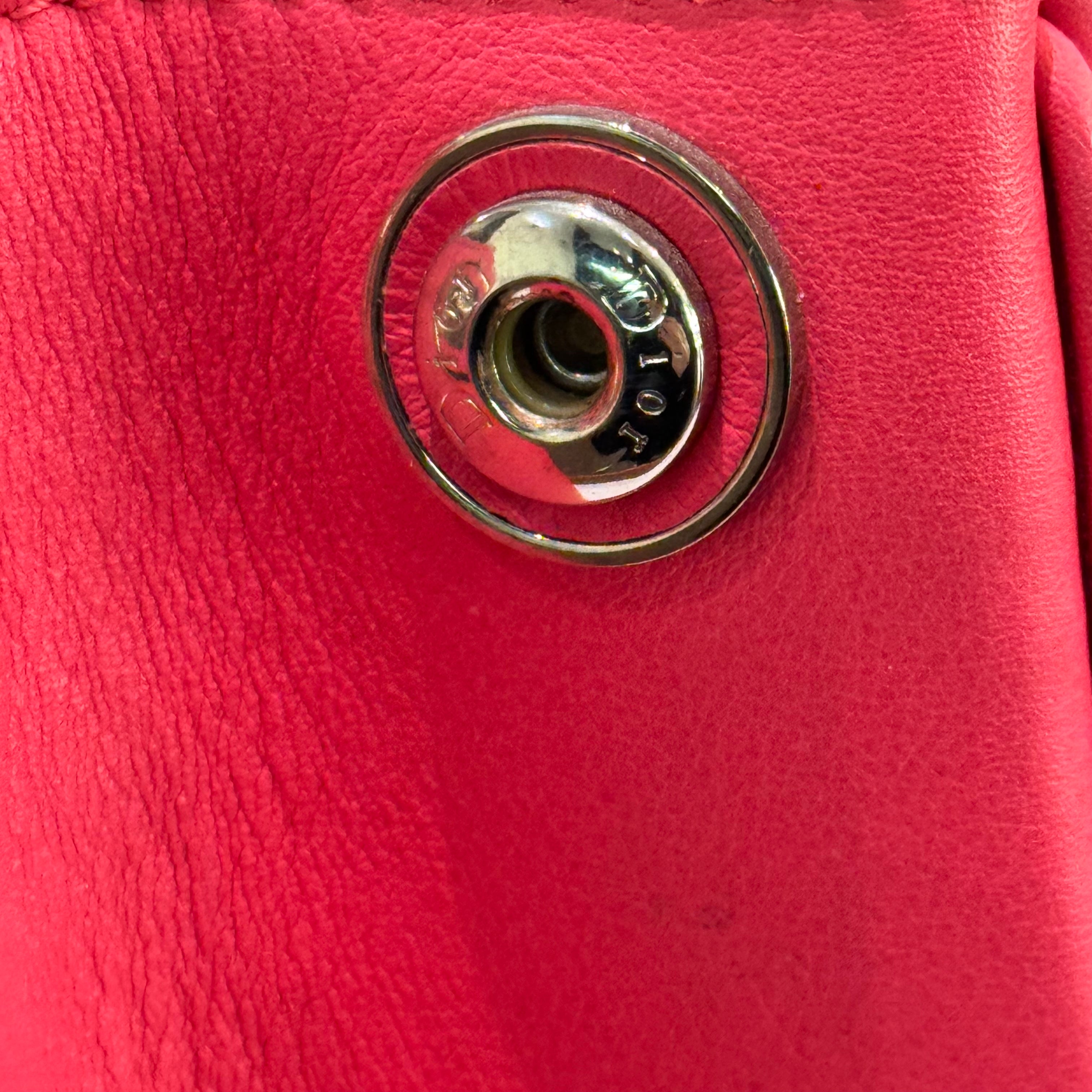 DIOR VIP DIORISSIMO LARGE FULL LEATHER FUCHSIA WITH SILVER HARDWARE