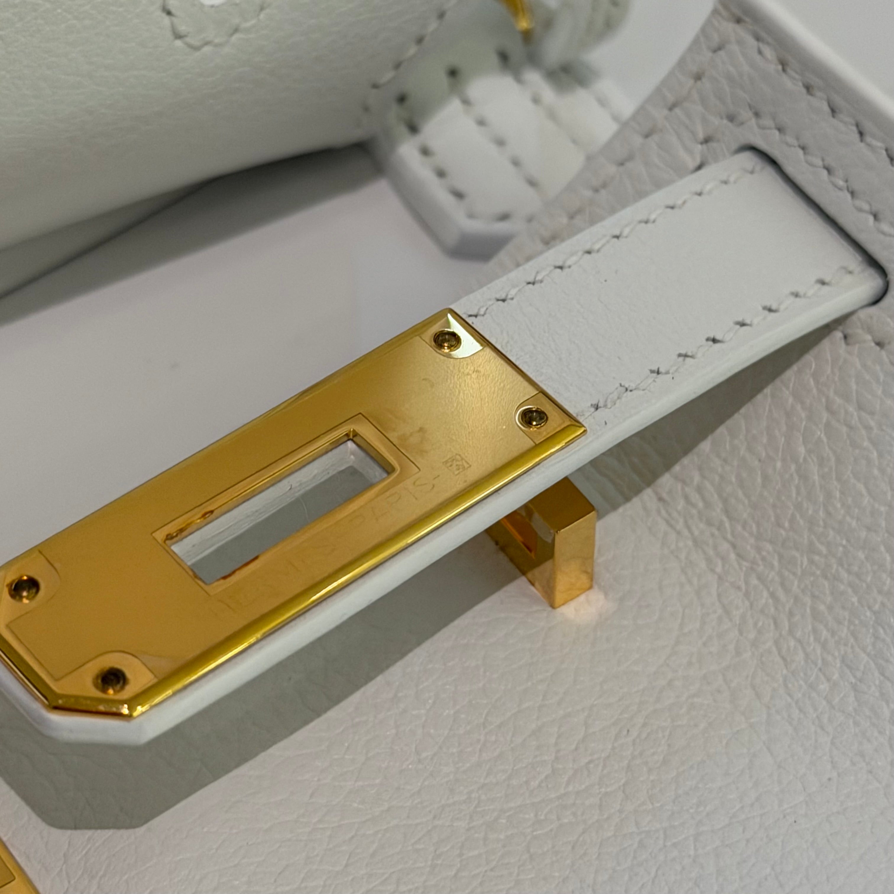 Hermes Jypsiere Mini White with Gold Hardware (W Stamp)
