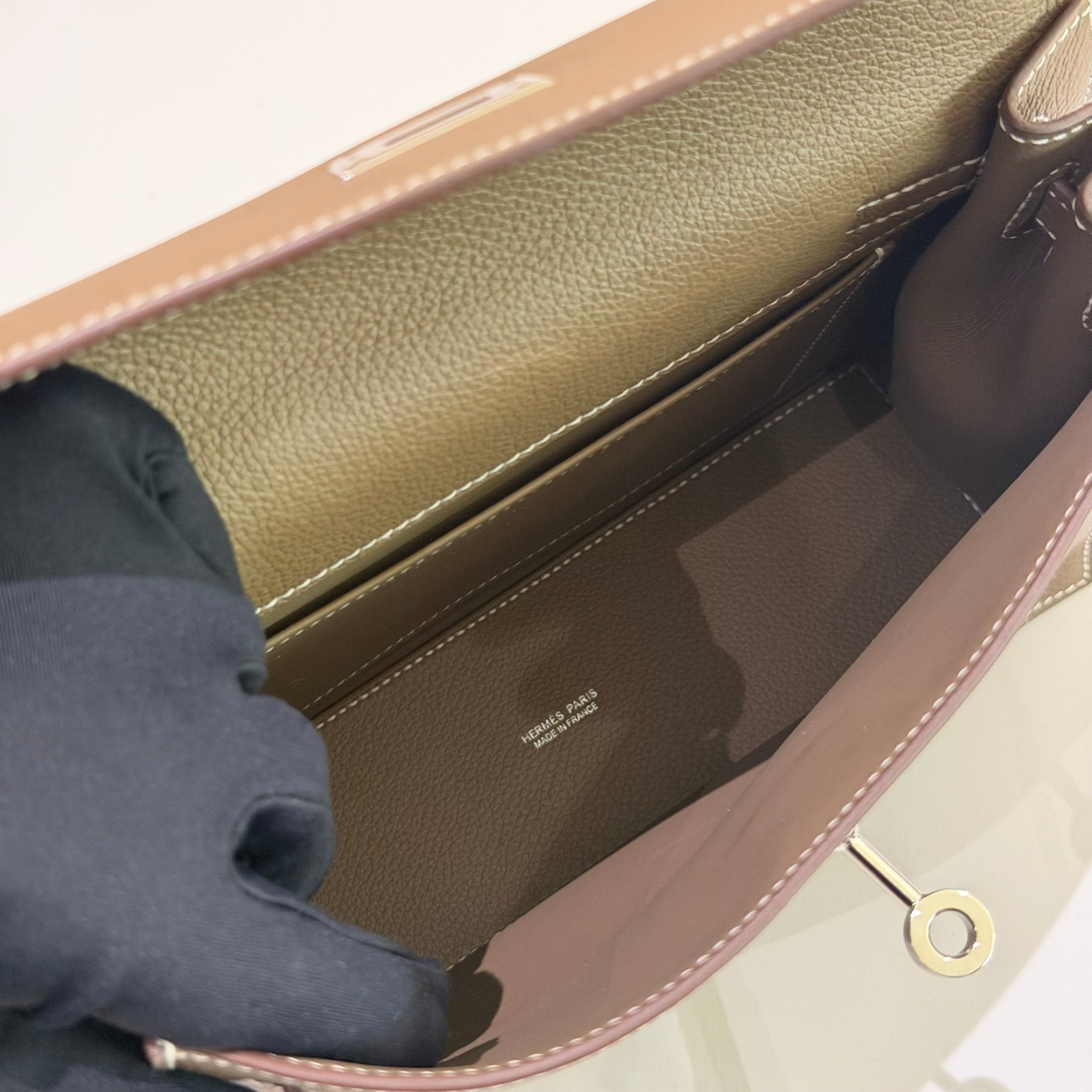 Hermès Kelly Danse Etoupe Epsom Leather Palladium Hardware