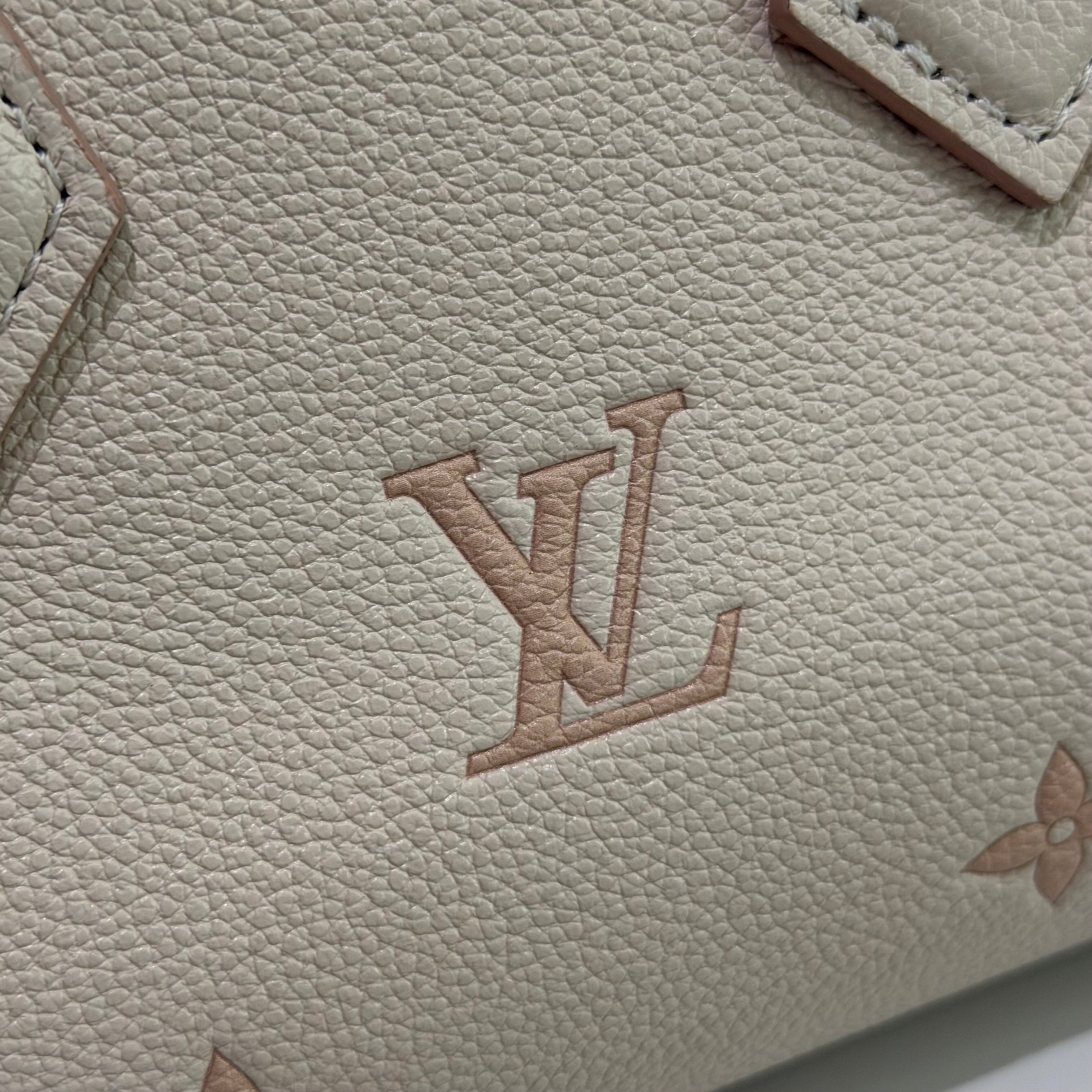 Louis Vuitton Speedy 20 Cream White & Pink Embossed Leather