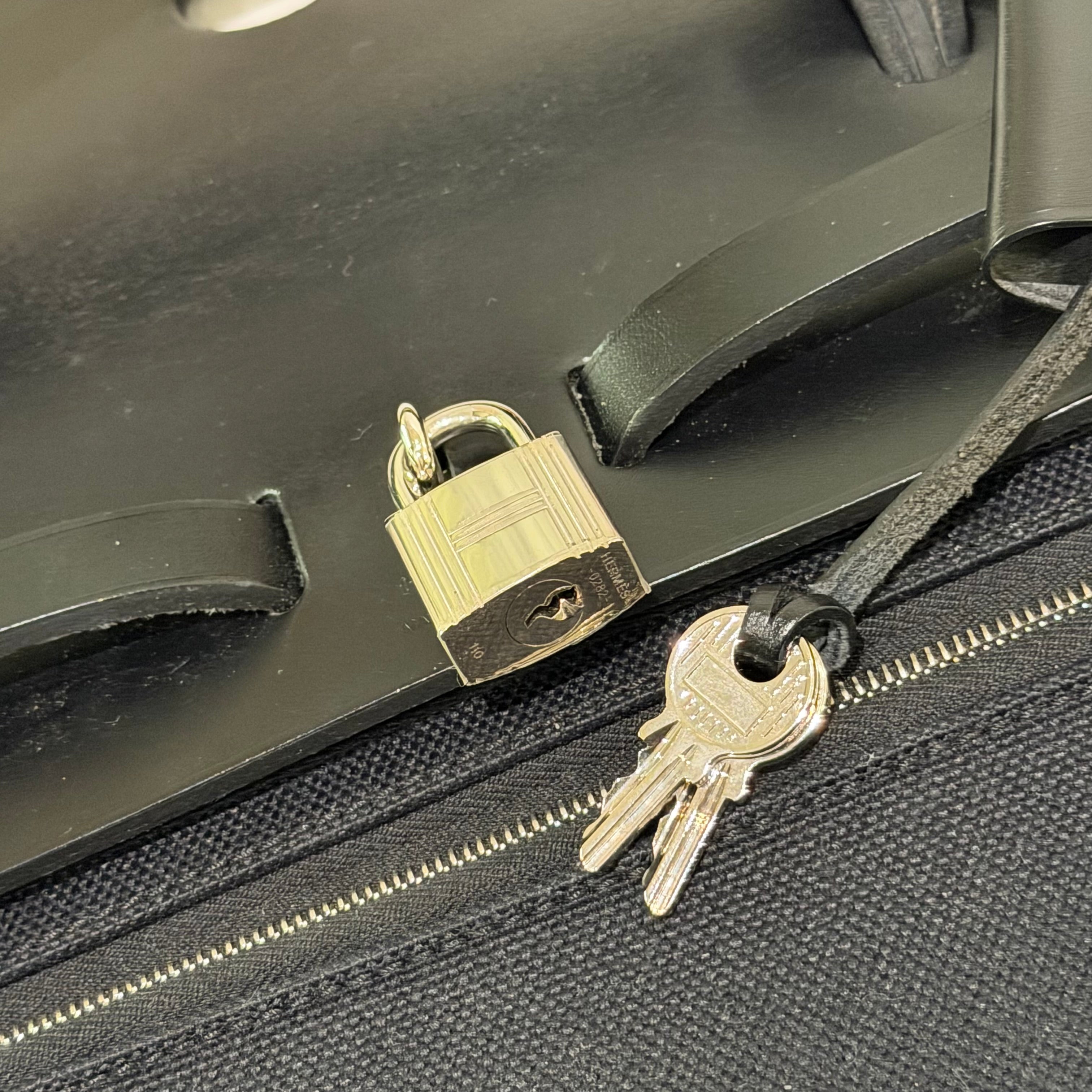 Hermes Herbag 31 Black with Silver Hardware (Stamp U)