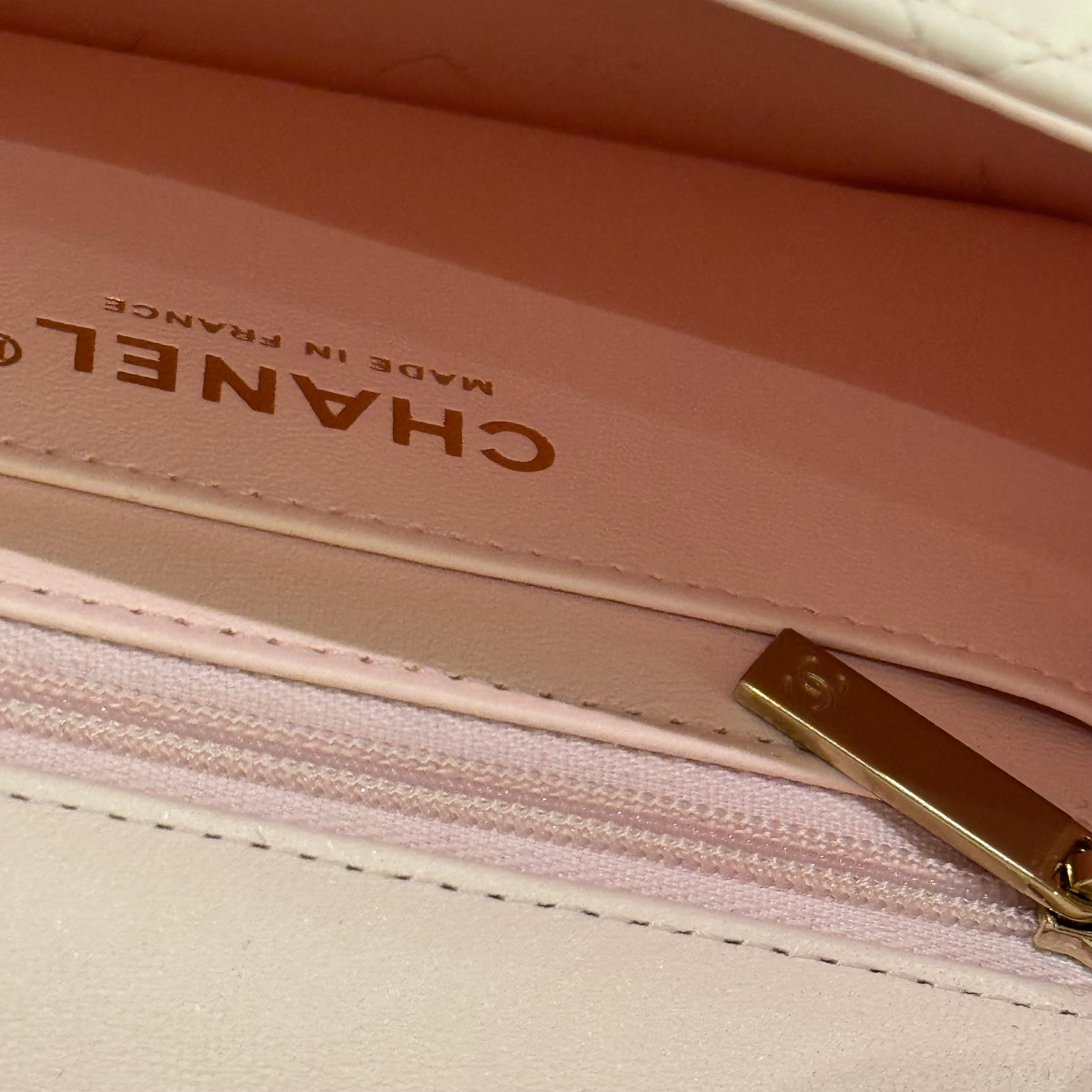 CHANEL CF MINI PINK LAMBSKIN RECTANGLE FLAP BAG WITH MICROCHIP