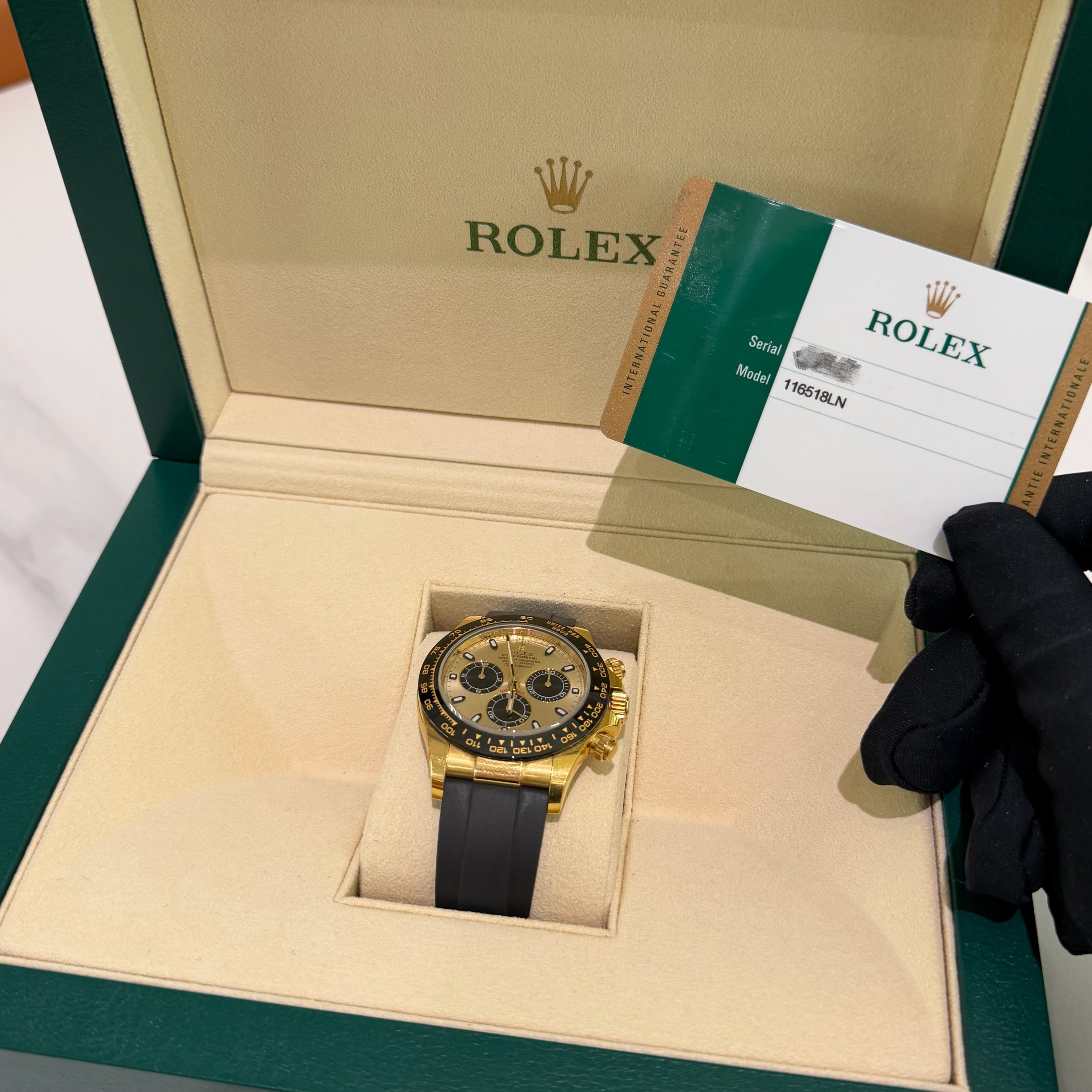 Rolex Daytona 116518LN Oysterflex “Yuwen Le” Yellow Gold