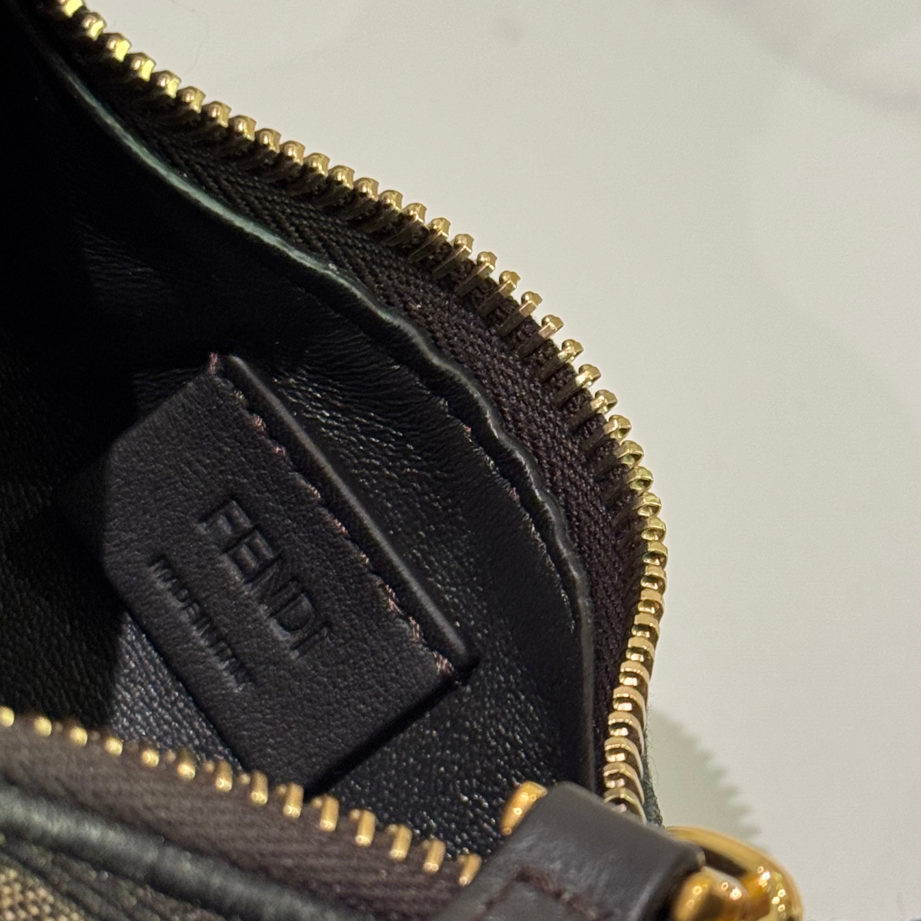 FENDI NANO FENDIGRAPHY BROWN HANDBAG