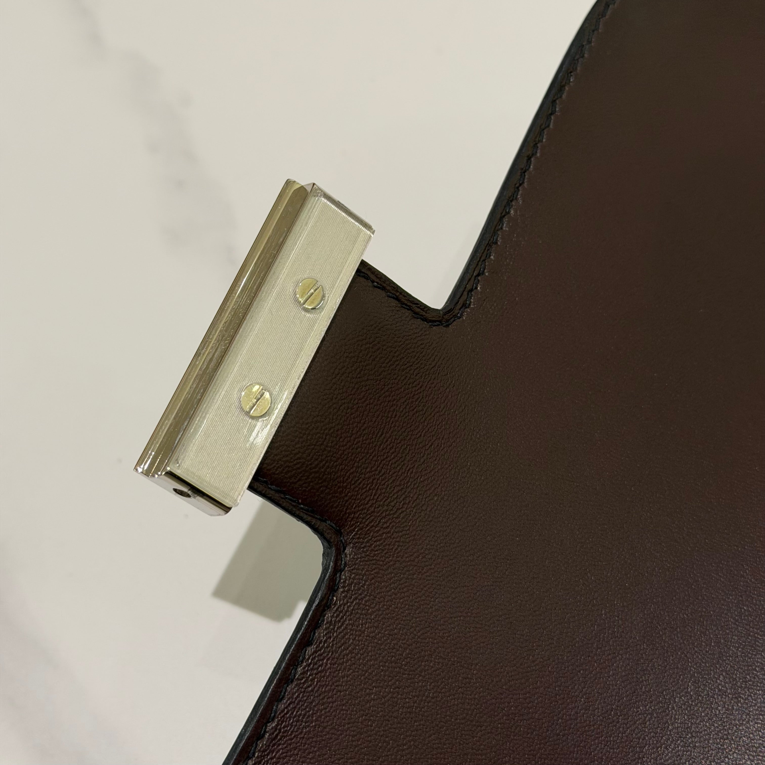 Hermes Constance 24 Shiny Crocodile Black with Silver Hardware (Stamp A)