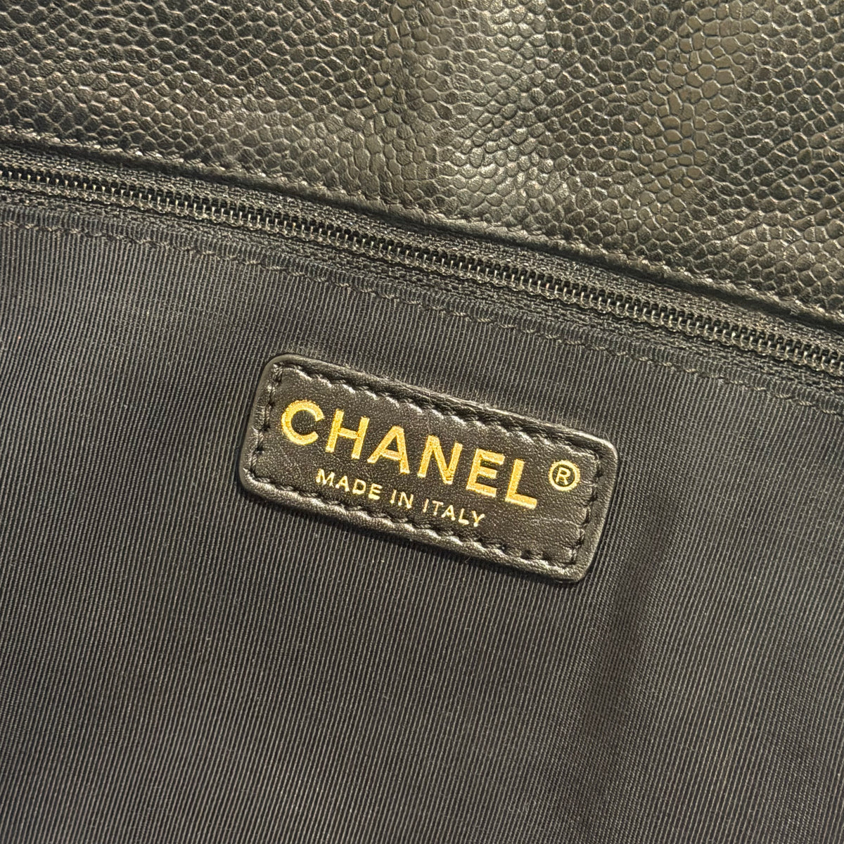 Chanel GST Grand Shopping Tote Black Caviar Leather with Gold Hardware