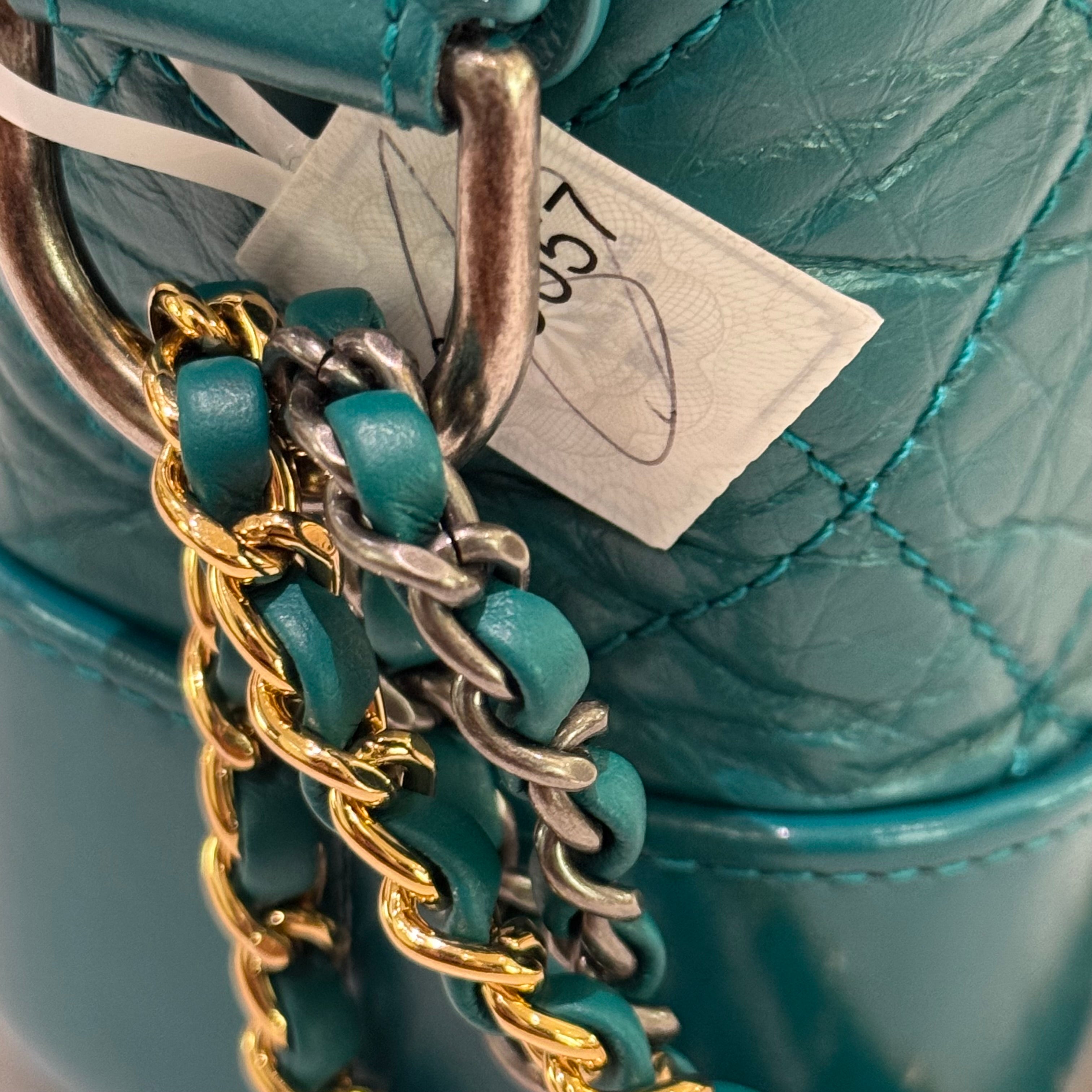 CHANEL SMALL DARK GREEN GABRIELLE HOBO BAG