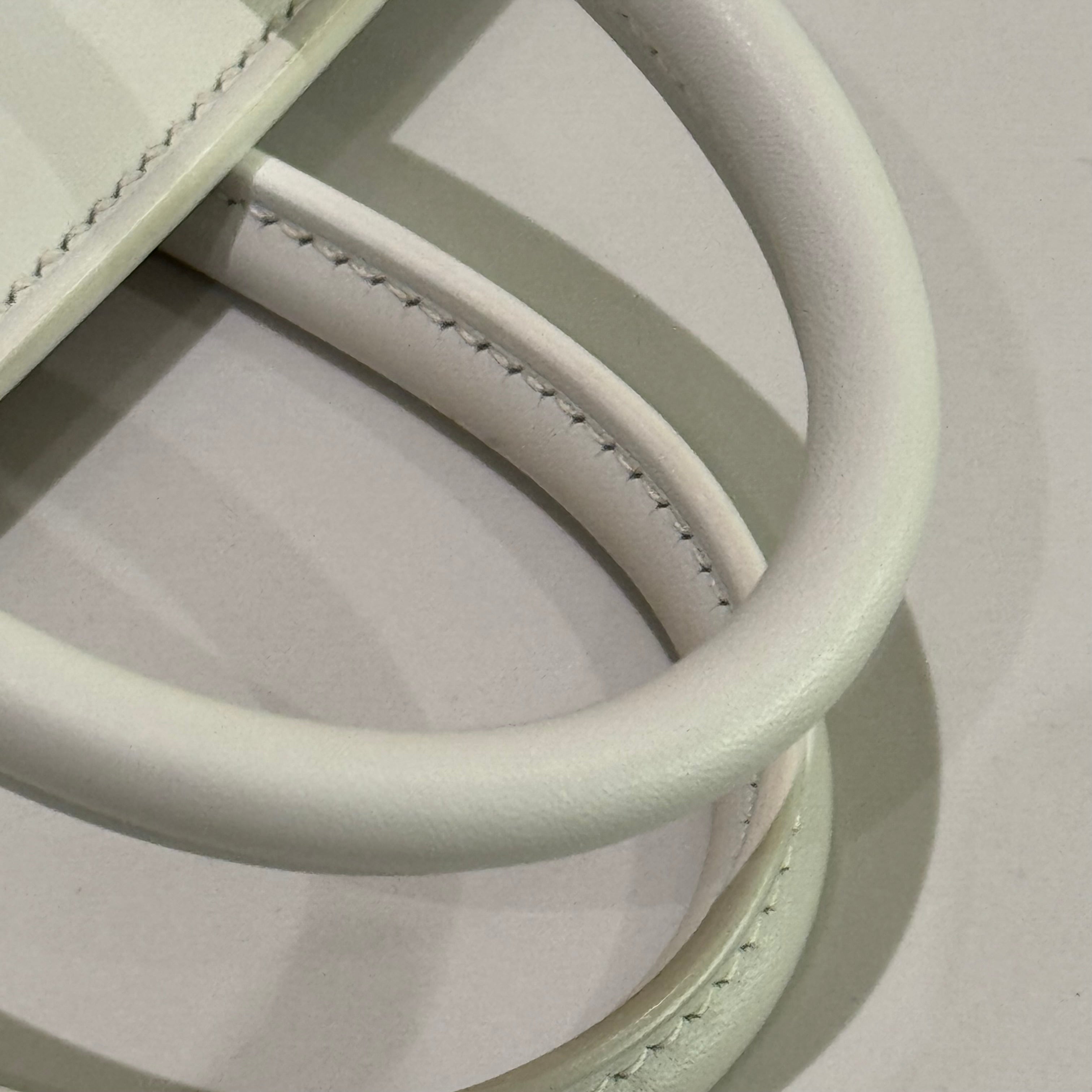 HERMÈS BIRKIN 25 WHITE SWIFT LEATHER WITH PALLADIUM HARDWARE STAMP B