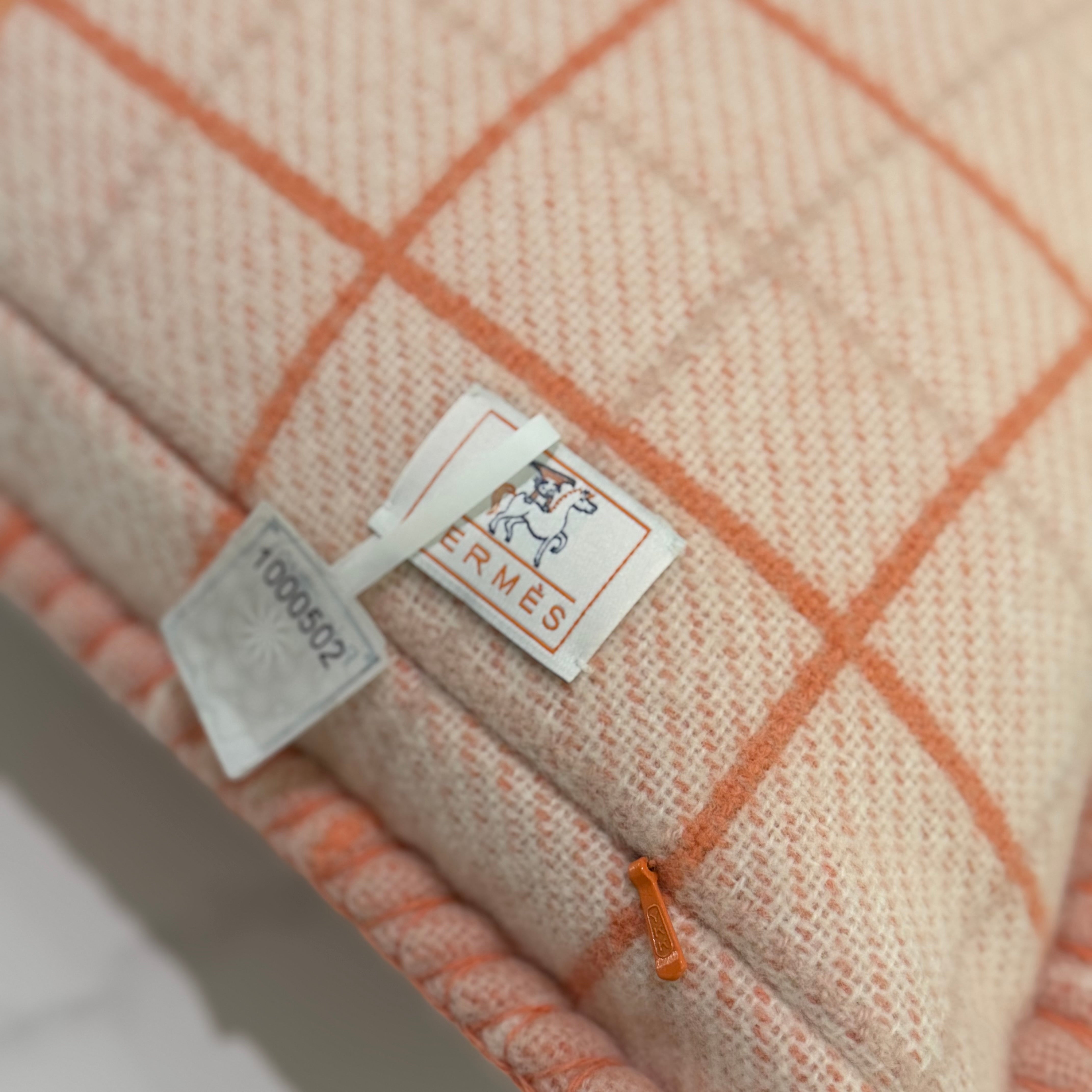 HERMÈS AVALON CABRIOLE PINK WOOL CUSHION