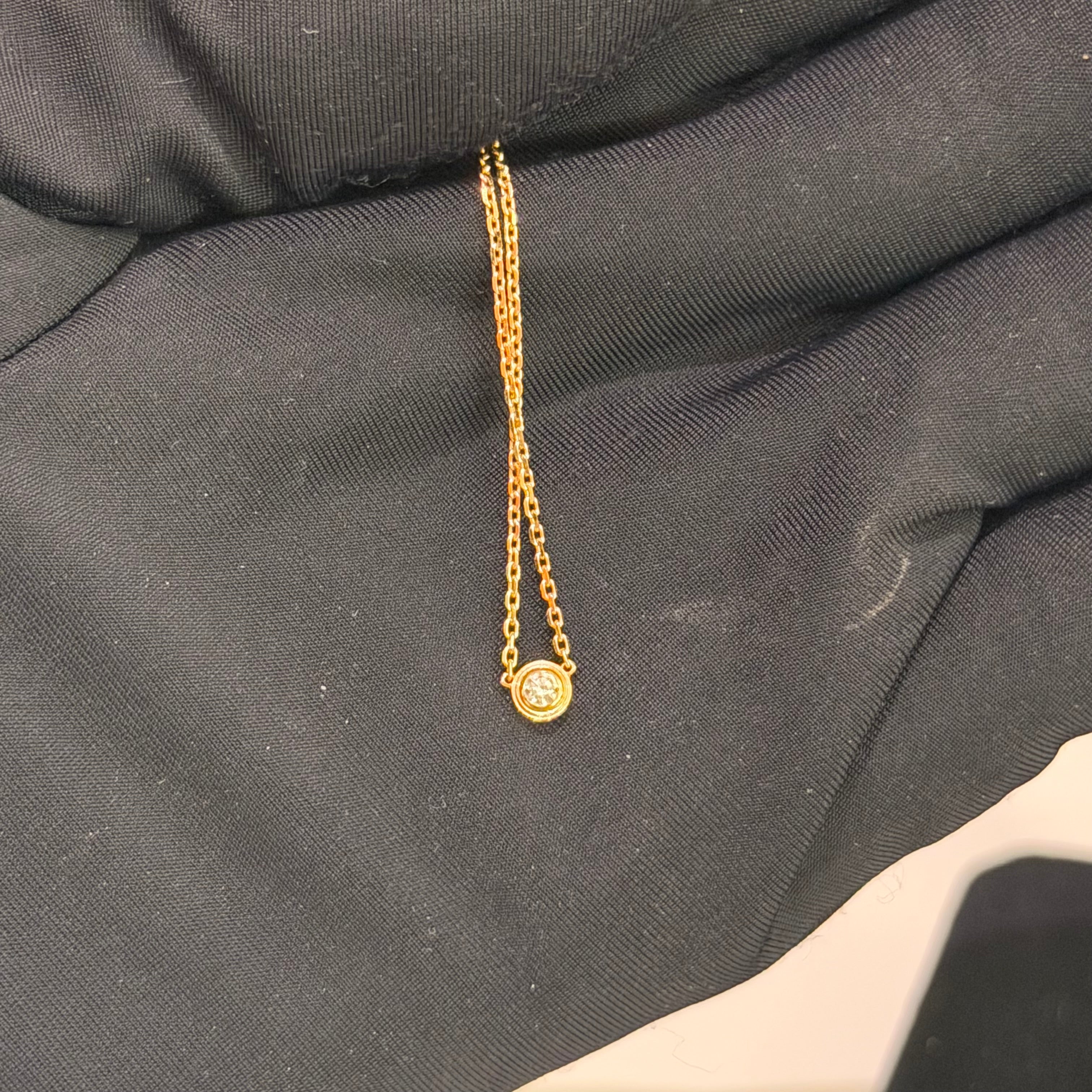 Cartier D’Amour Flying Saucer Single Diamond Necklace 18K Rose Gold 0.04ct | CARTIER