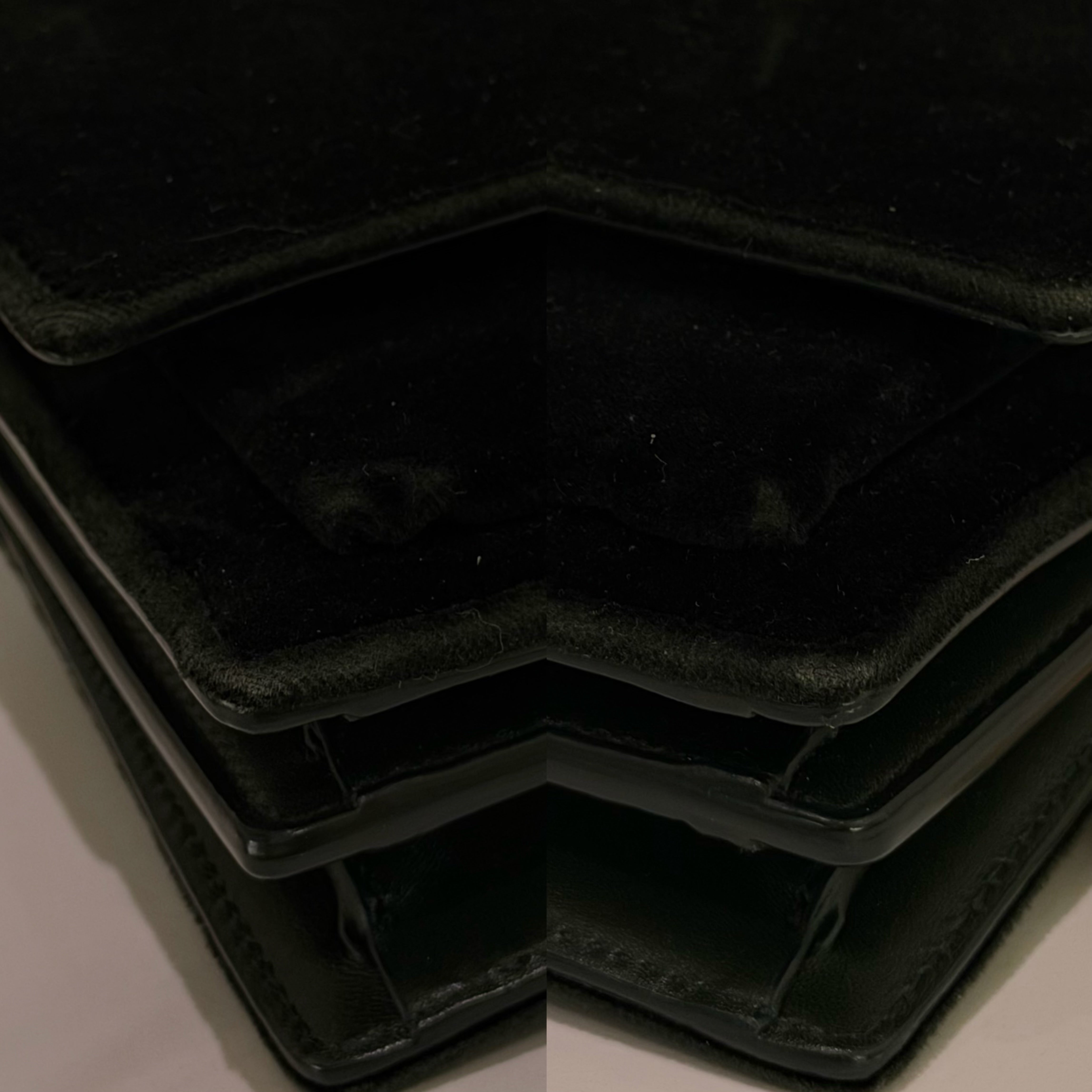 Saint Laurent Sunset Black Velvet Chain Shoulder Bag