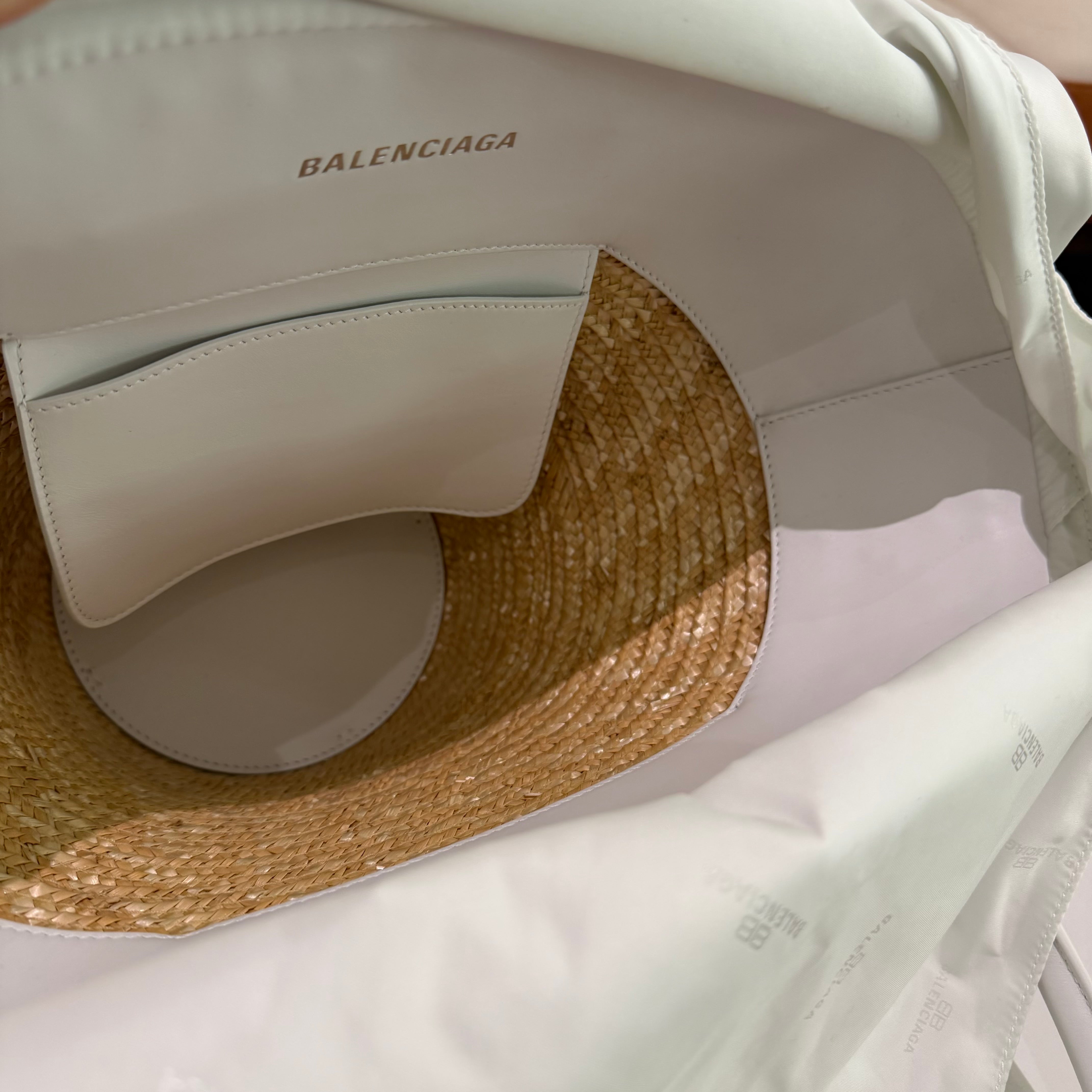 Balenciaga Beach Bag Beige Woven Tote