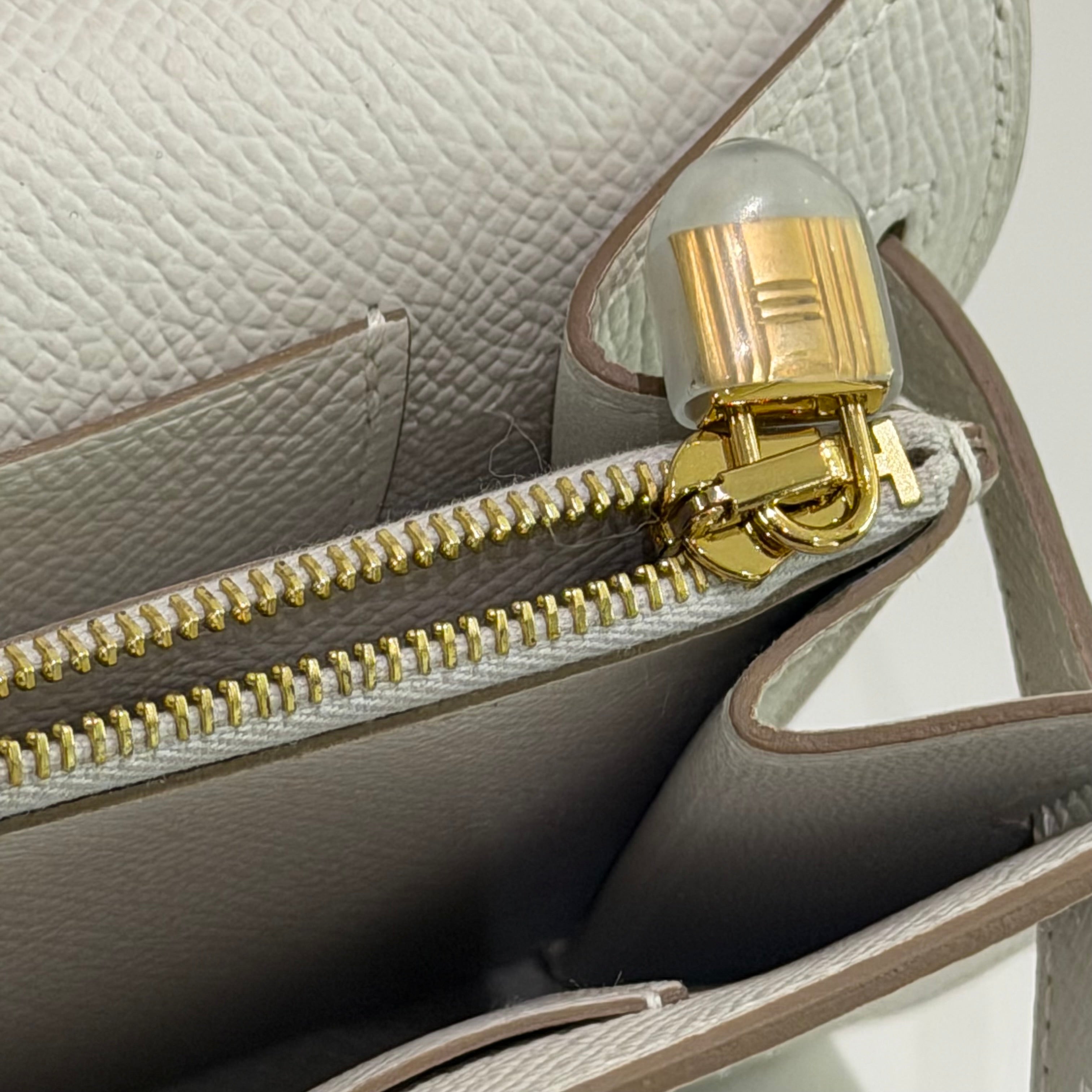 Hermes Kelly To Go Epsom M4 Gris Pale with Gold Hardware (Stamp B)