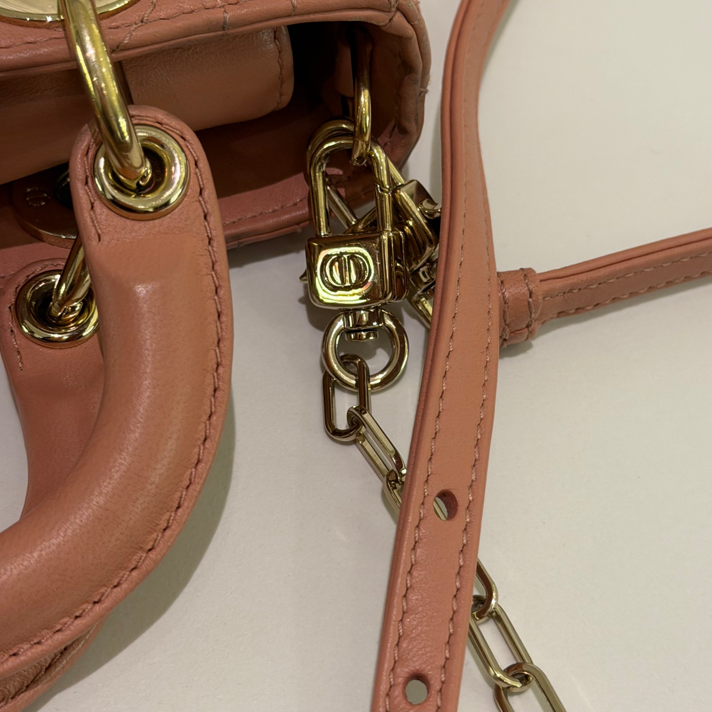 Dior D-Joy Mini Rose Pink Lambskin Shoulder Crossbody Bag
