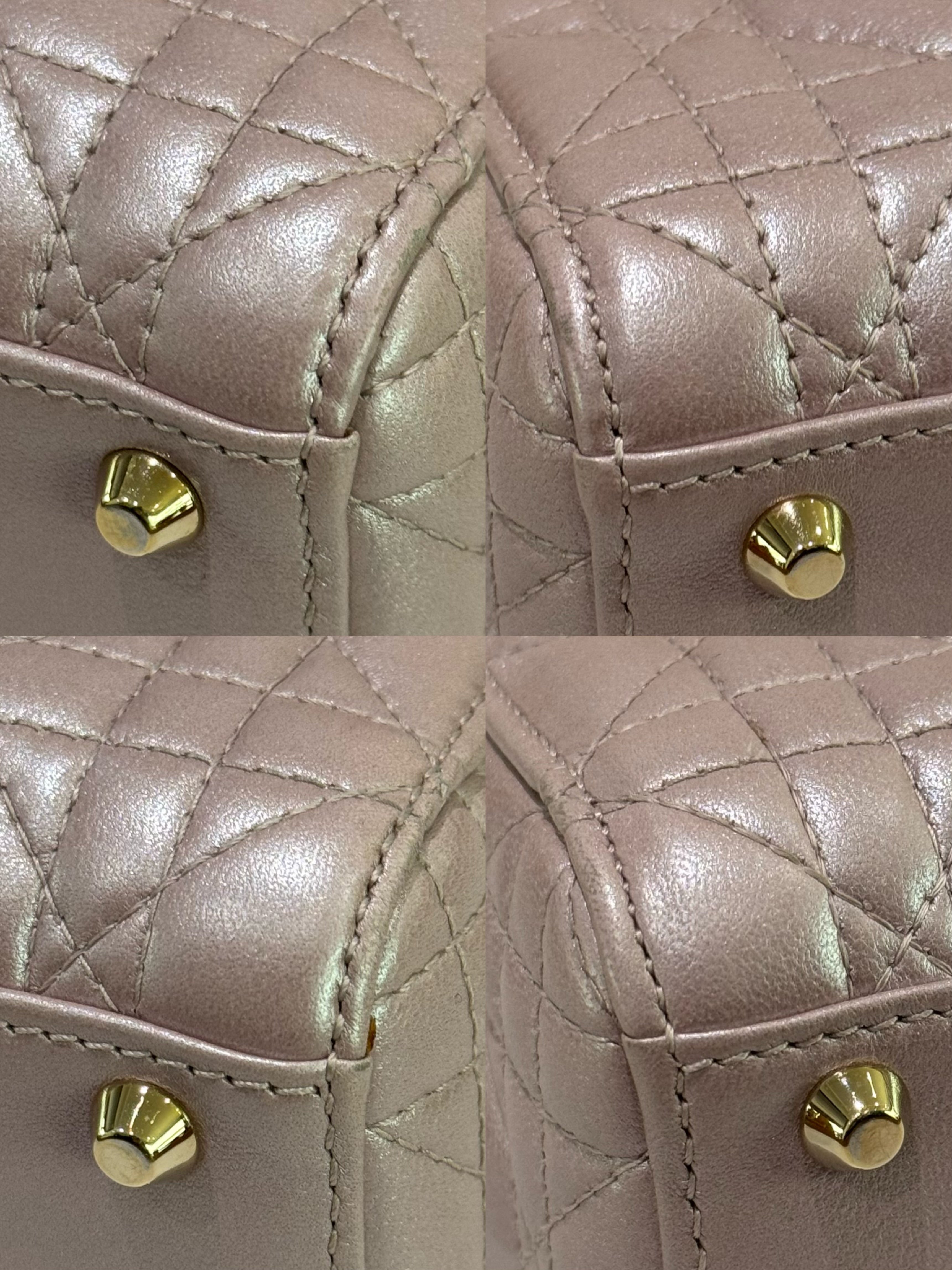 DIOR LADY DIOR SMALL PEARLESCENT PINK (3-GUSSET)