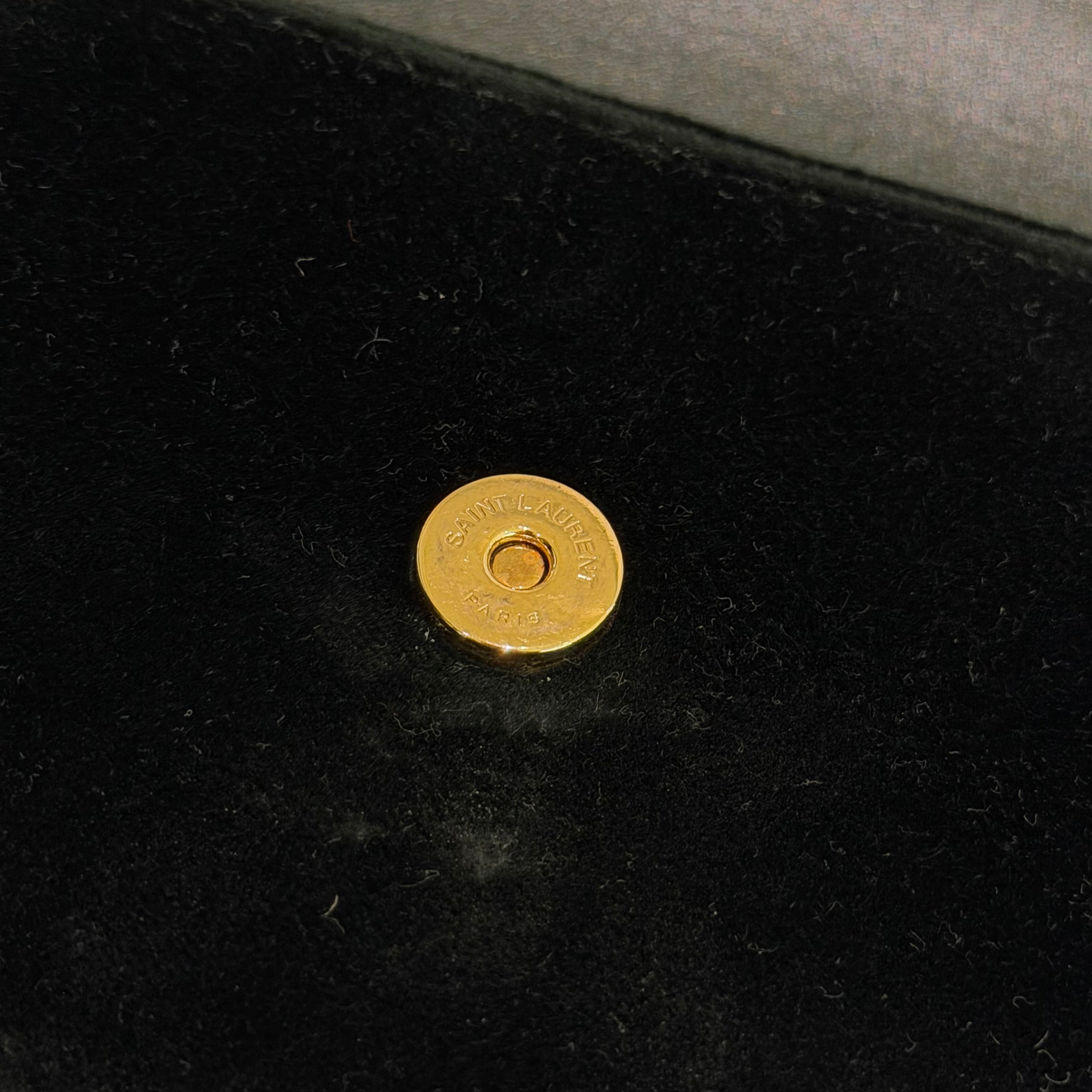 Saint Laurent Sunset Black Velvet Chain Shoulder Bag