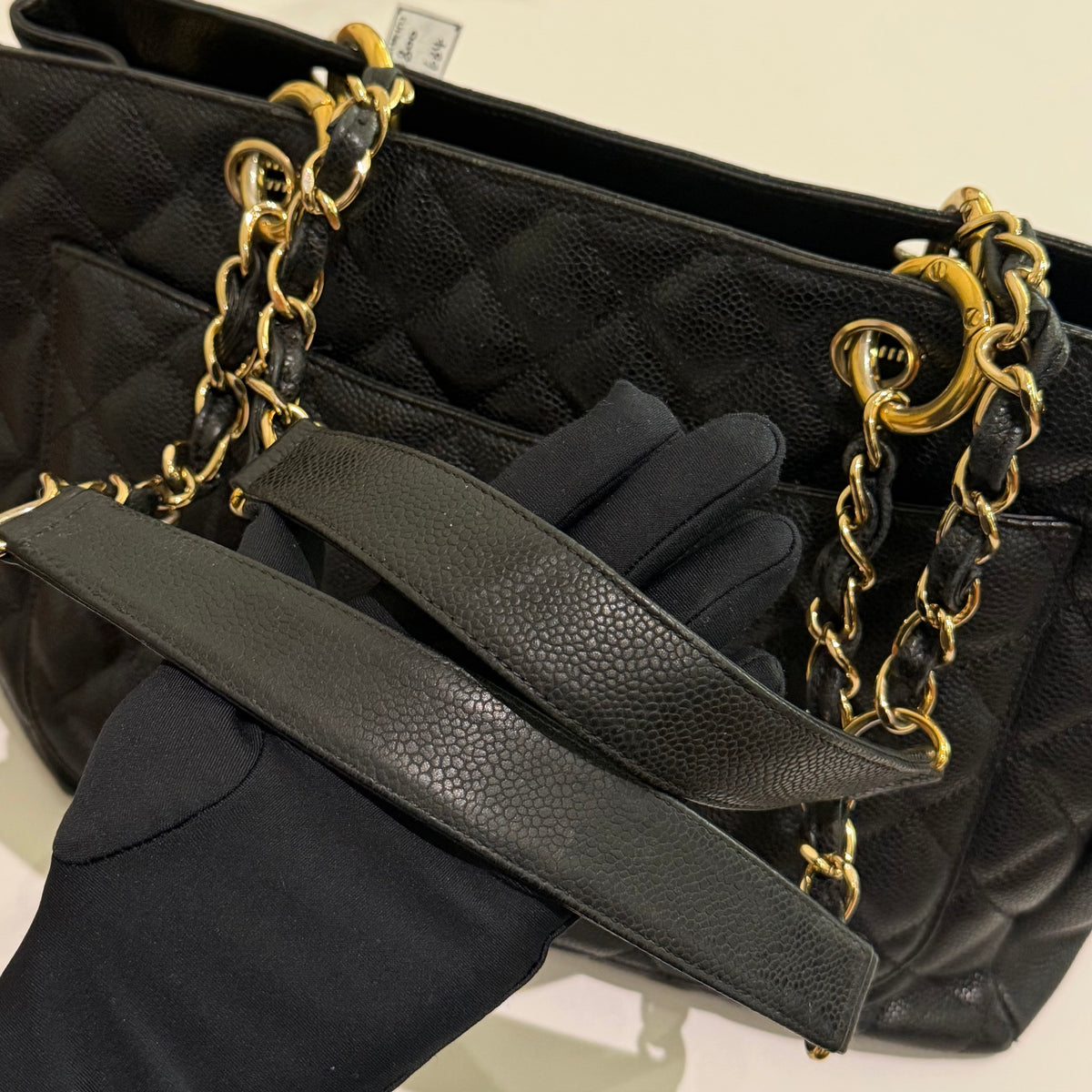 Chanel GST Grand Shopping Tote Black Caviar Leather with Gold Hardware