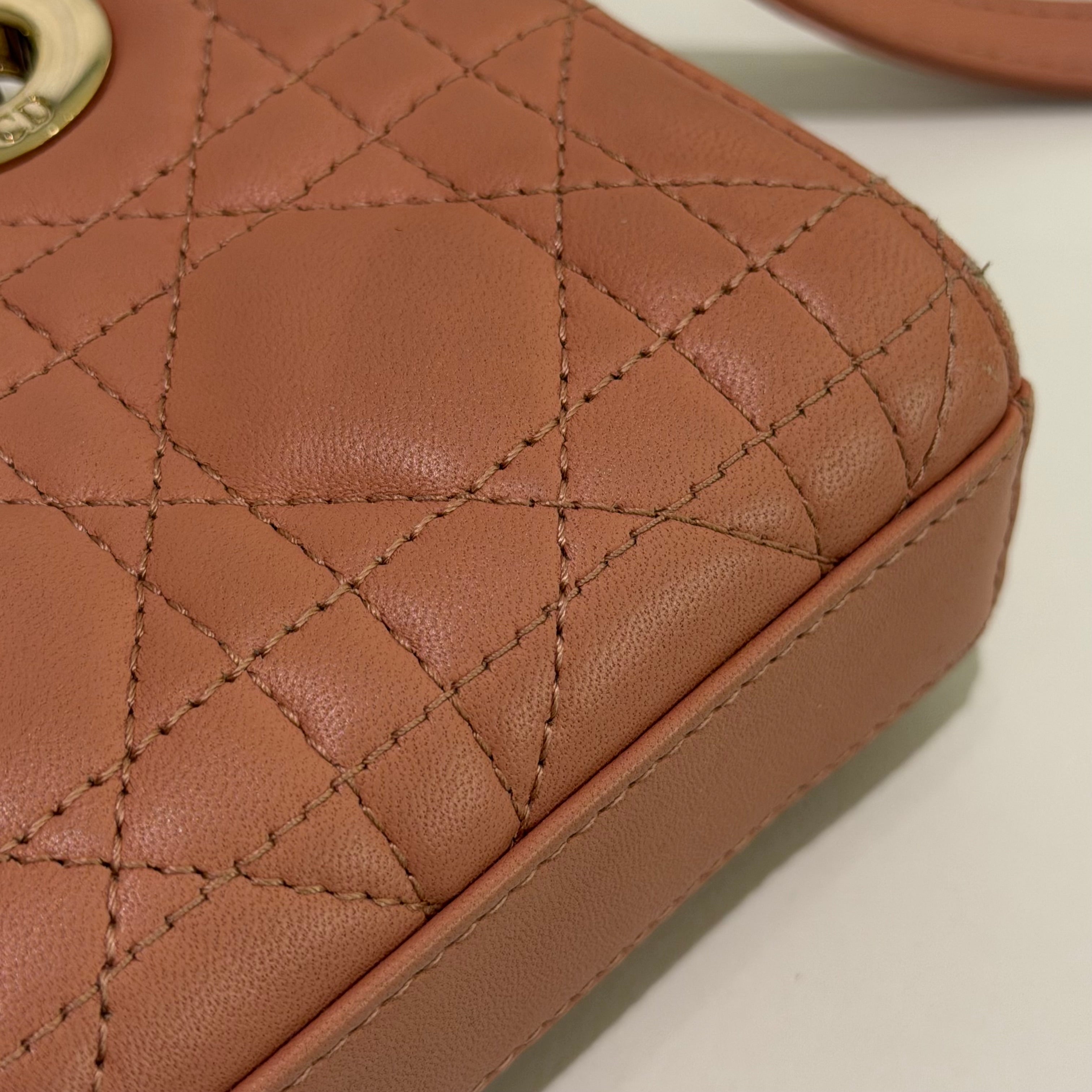 Dior D-Joy Mini Rose Pink Lambskin Shoulder Crossbody Bag