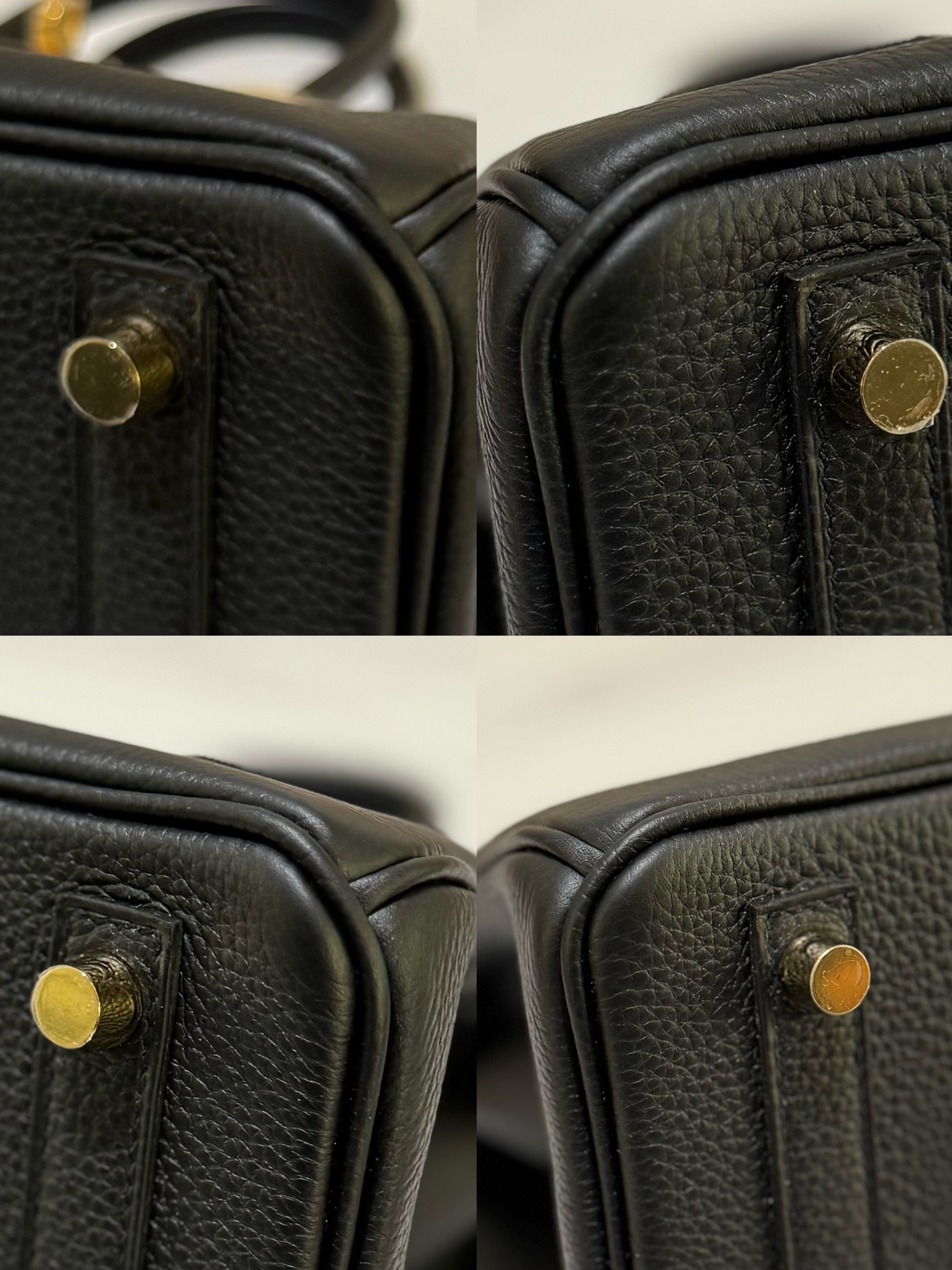 HERMES BIRKIN 25 TOGO BLACK WITH GOLD HARDWARE STAMP W (2025 INVOICE)