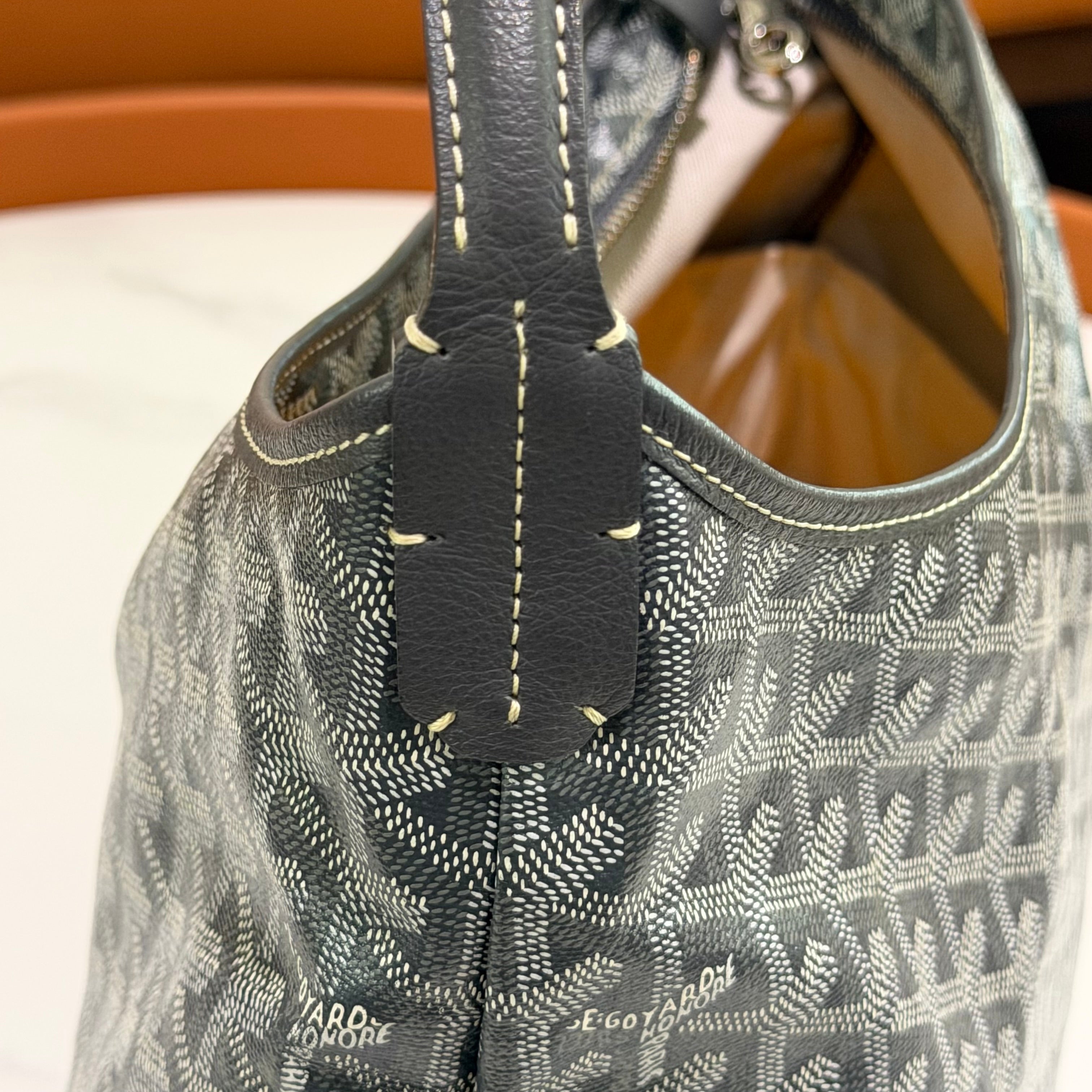 Goyard Hobo Bag Grey with Heart Painting