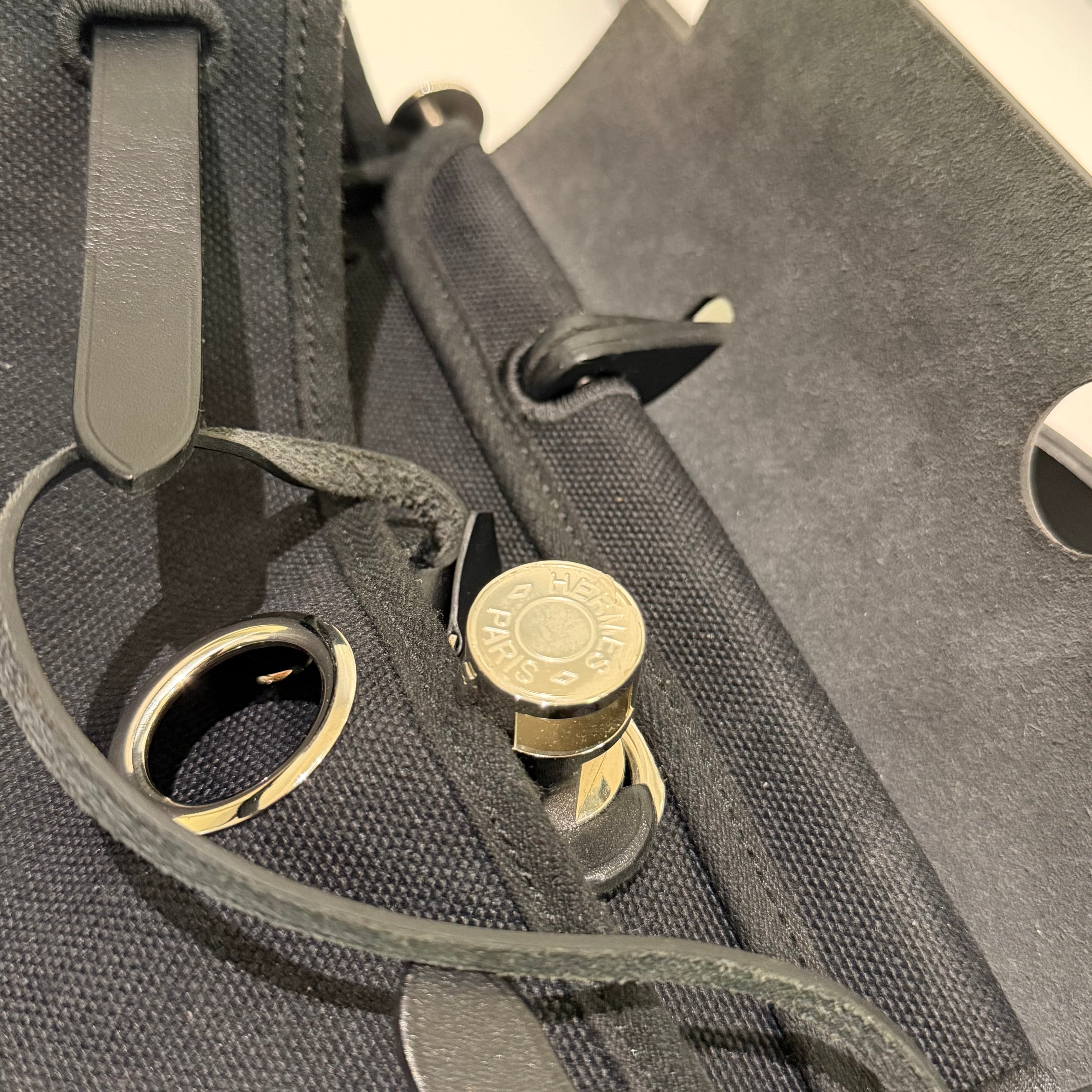 Hermes Herbag 31 Black with Silver Hardware (Stamp U)
