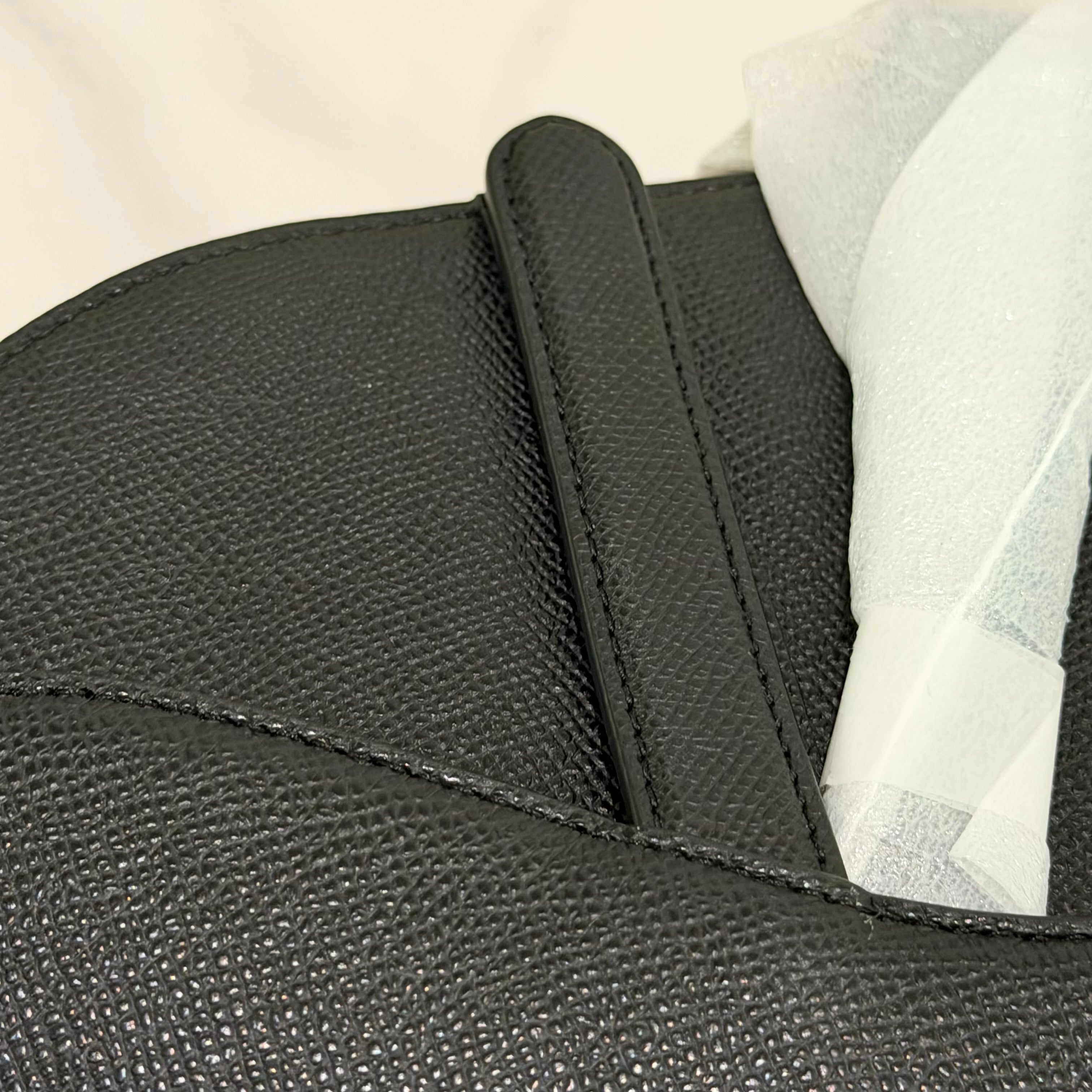 Dior Saddle Medium Black Grained Leather with Gold Hardware Top Handle & Shoulder Bag