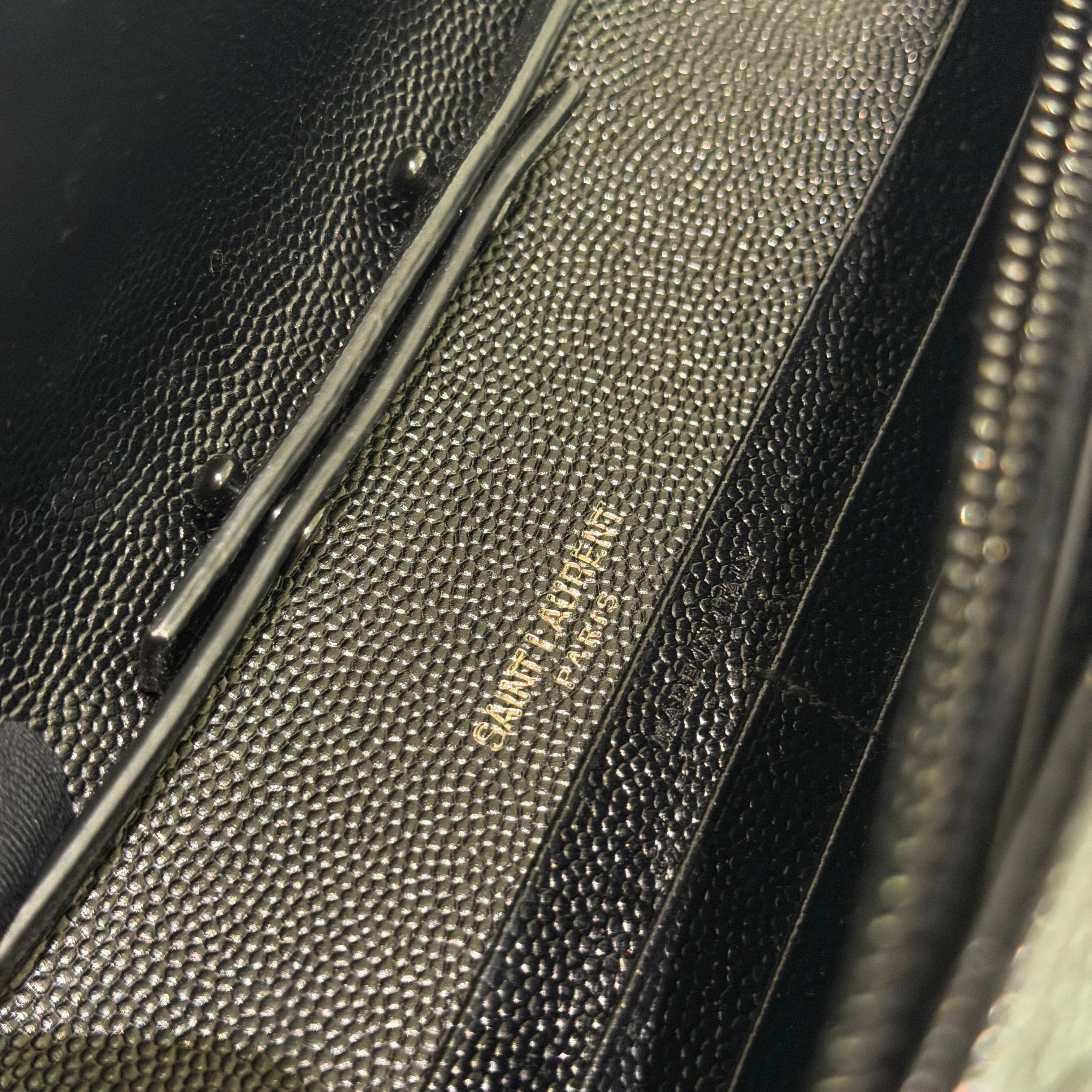 Saint Laurent Envelope So Black Caviar Leather Shoulder Bag