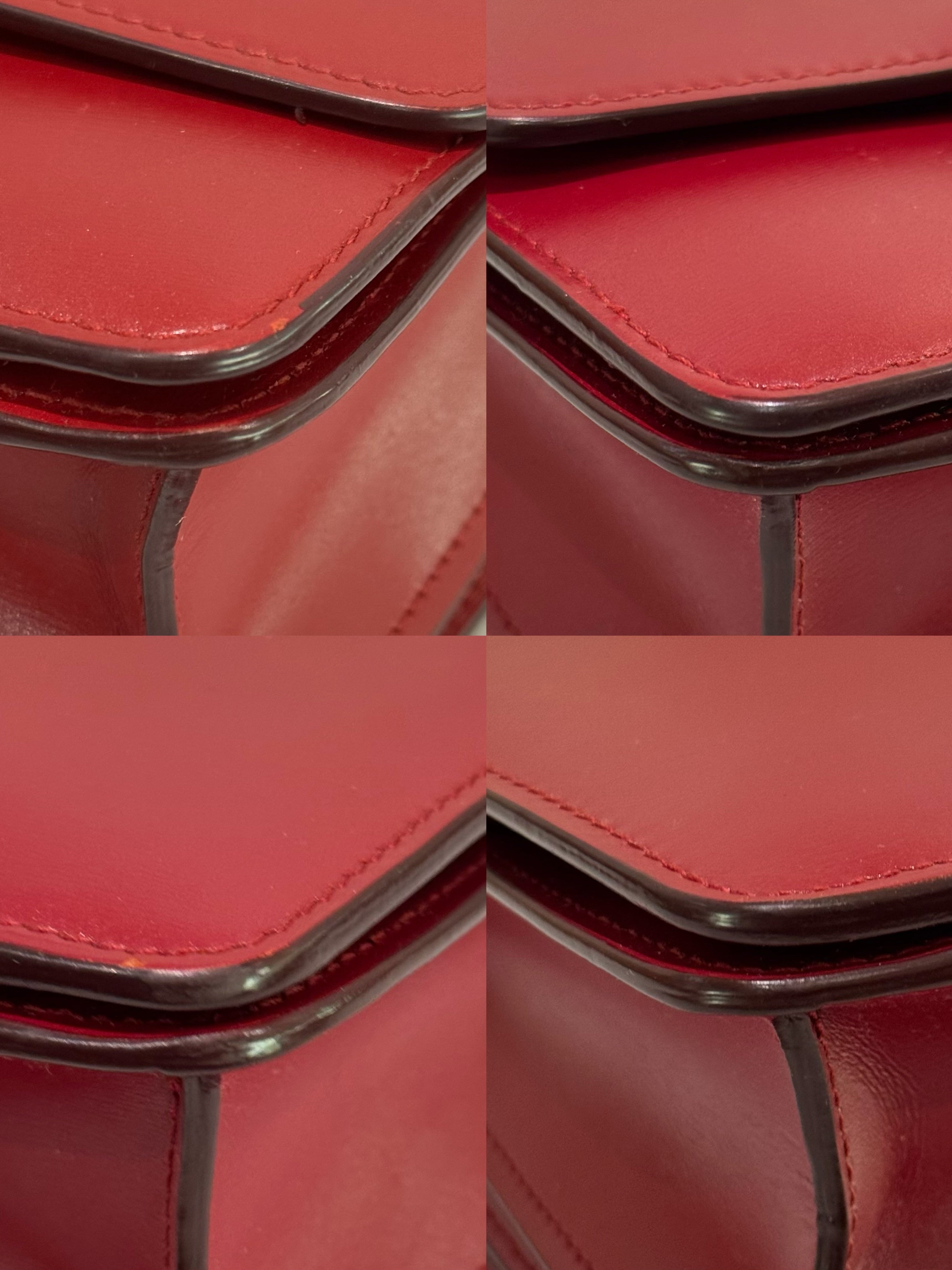 CELINE TEEN SMALL BAG IN BOX CALFSKIN RED (TOFU BAG)