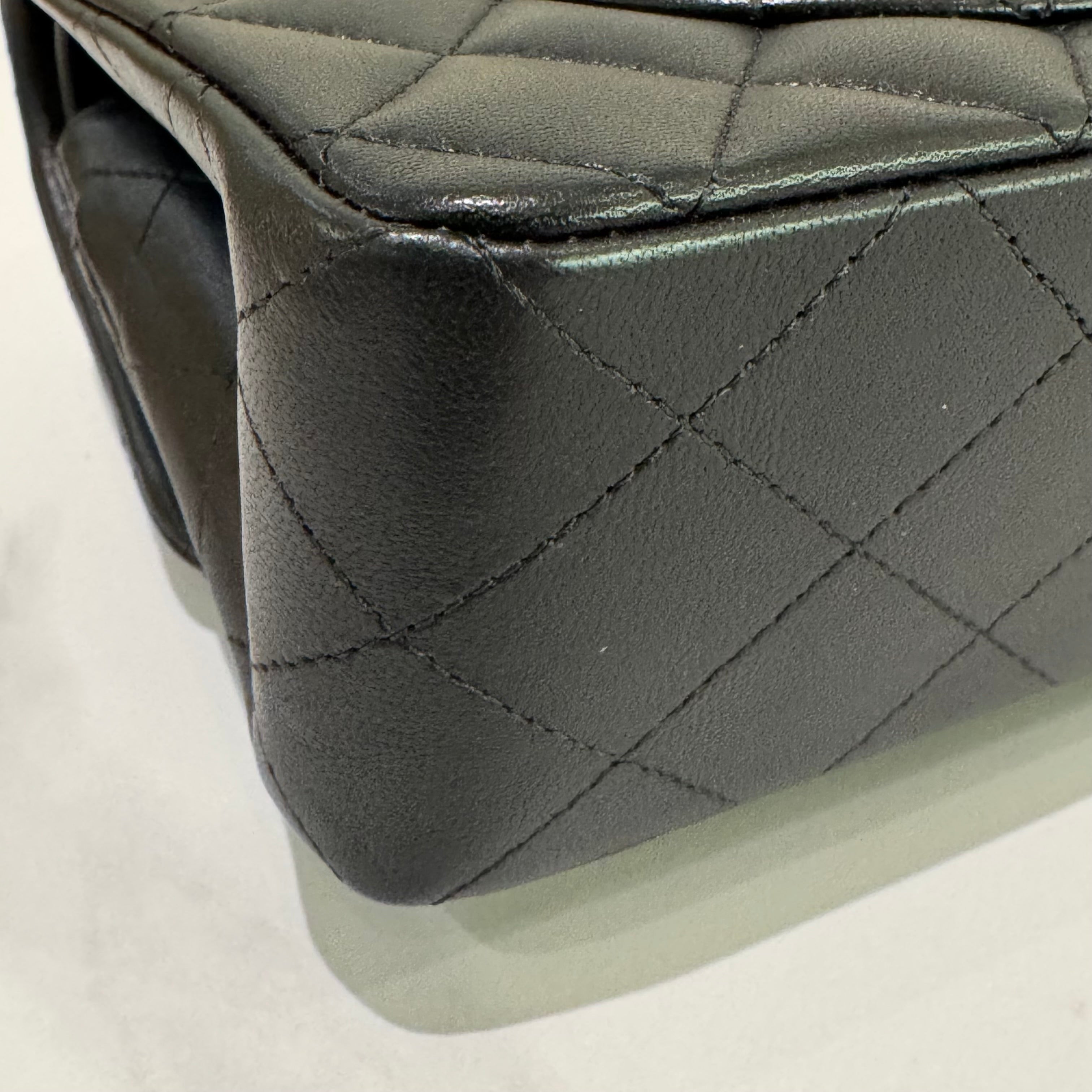 CHANEL CF SMALL BLACK LAMBSKIN WITH SILVER HARDWARE – AUTHENTICITY CARD MODEL