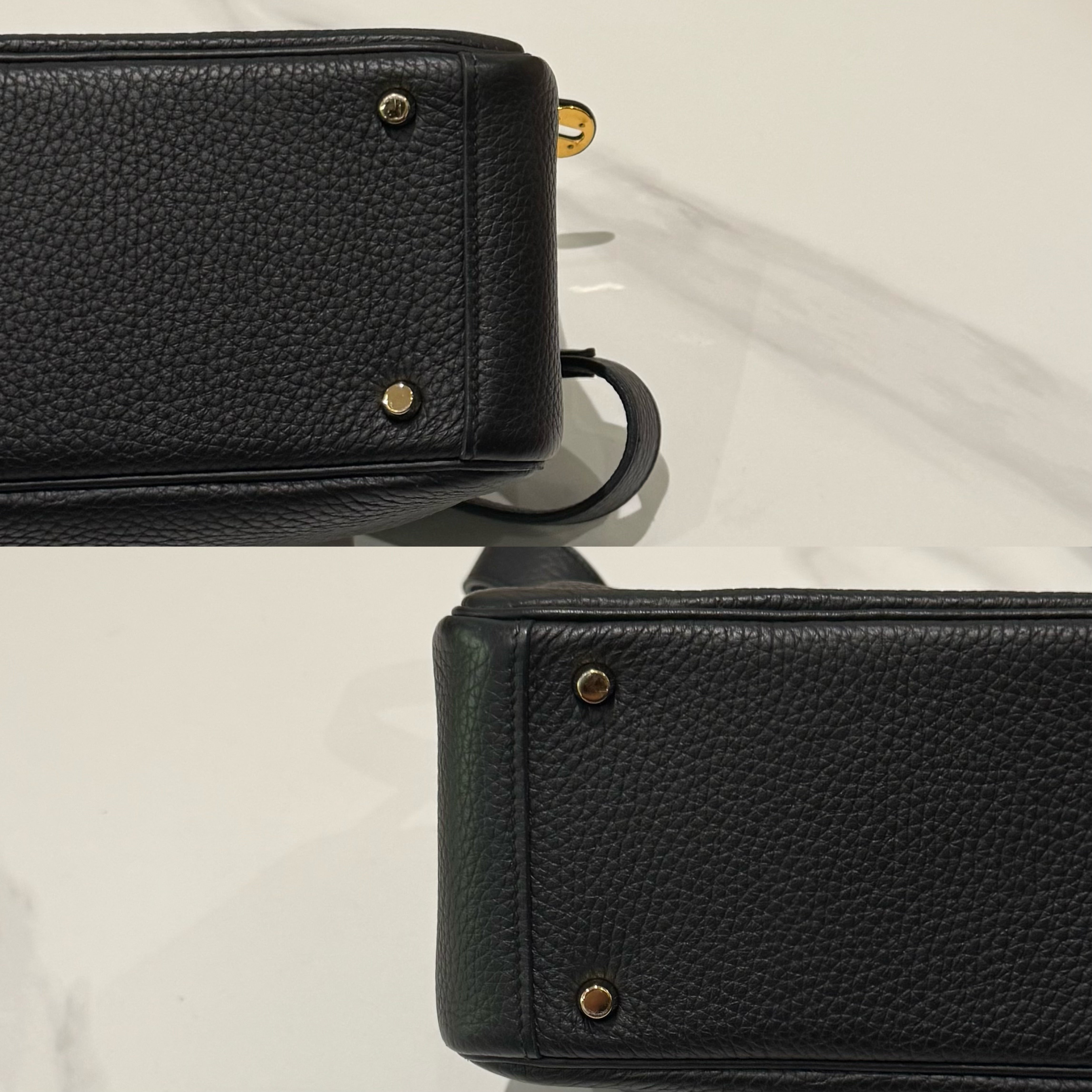 HERMÈS MINI LINDY 19 BLACK TC LEATHER WITH GOLD HARDWARE STAMP B