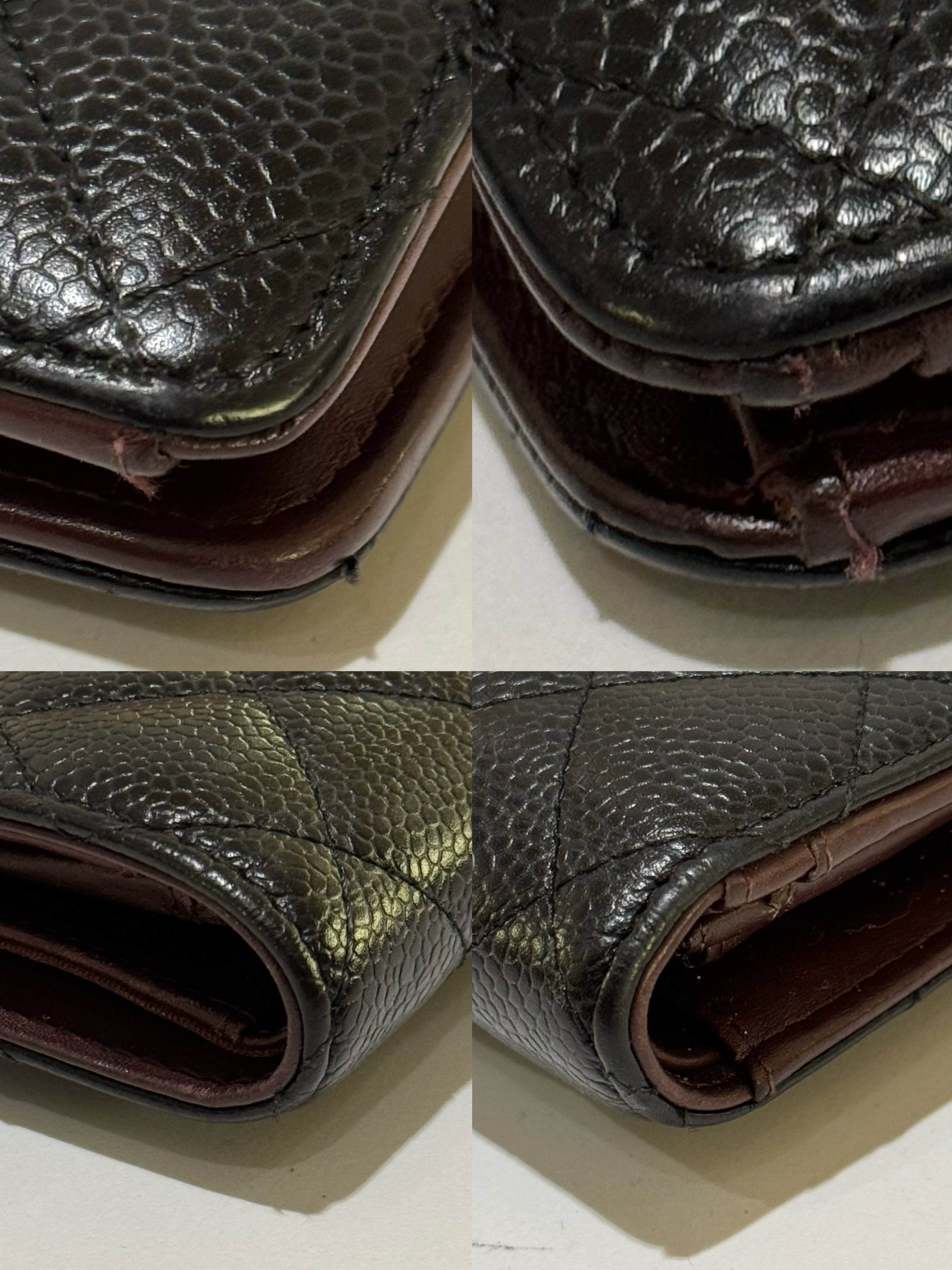 CHANEL LONG WALLET CAVIAR LEATHER FOLDING WALLET