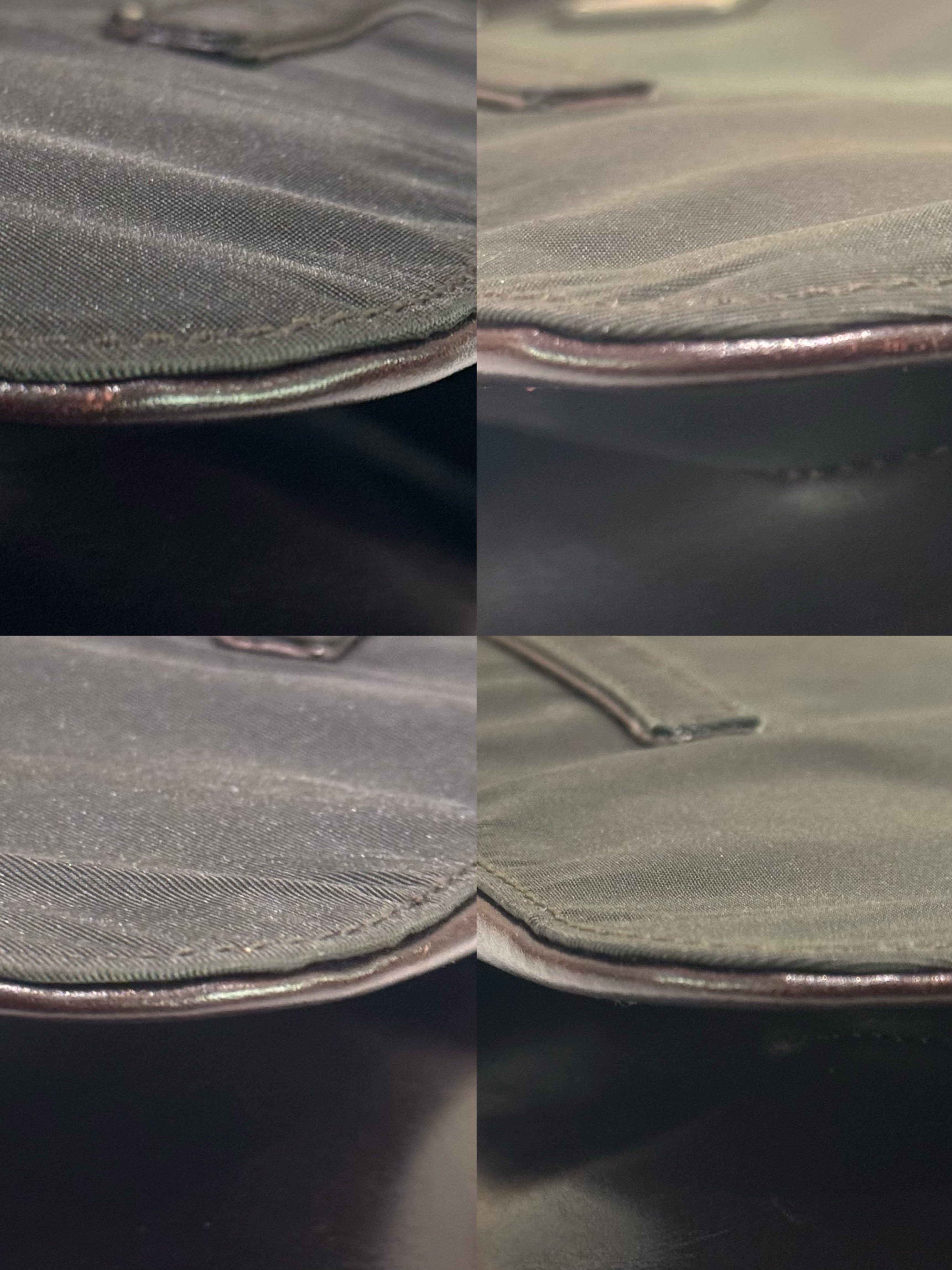 PRADA TOTE VINTAGE BLACK FABRIC WITH LEATHER TRIM HANDBAG