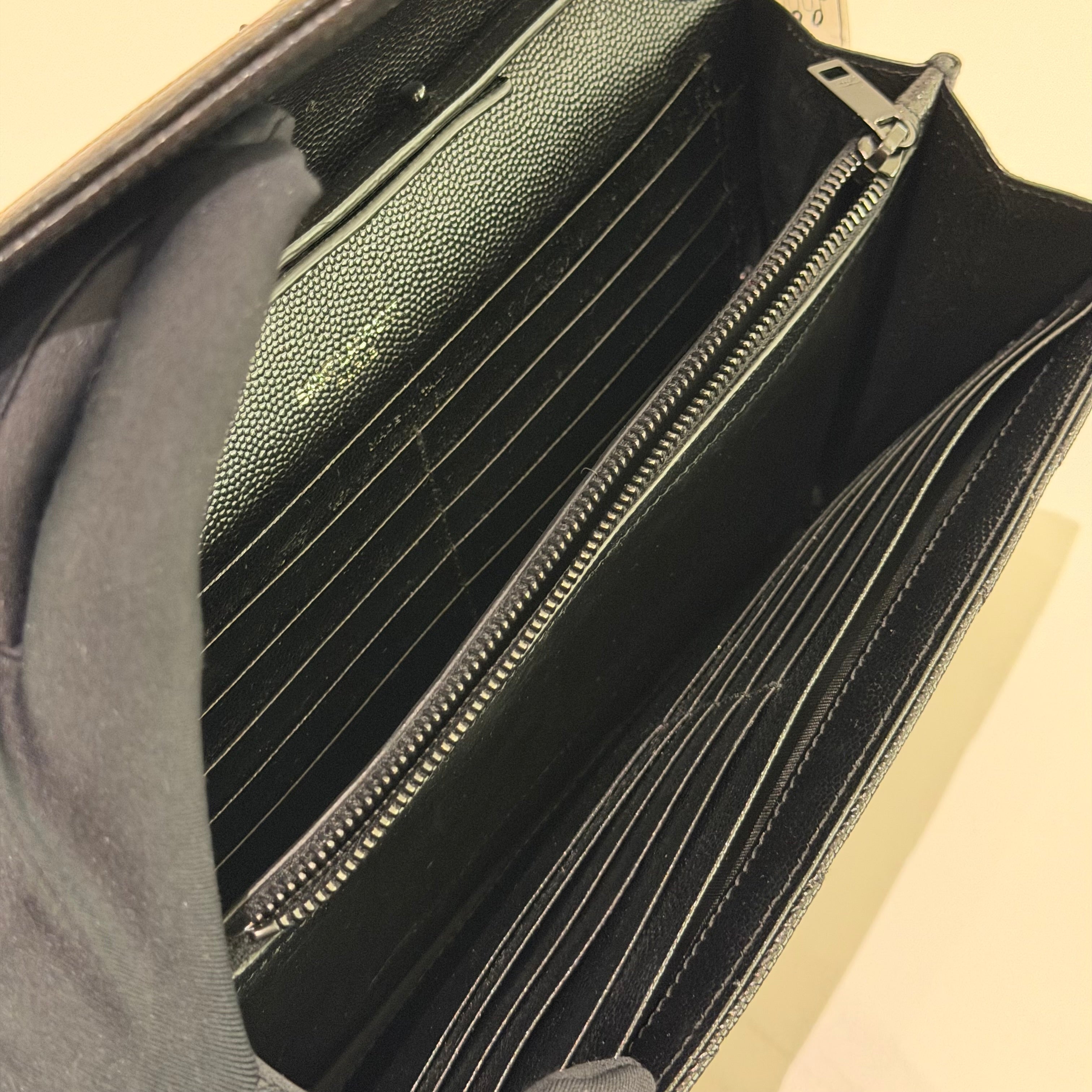 Saint Laurent Envelope So Black Caviar Leather Shoulder Bag
