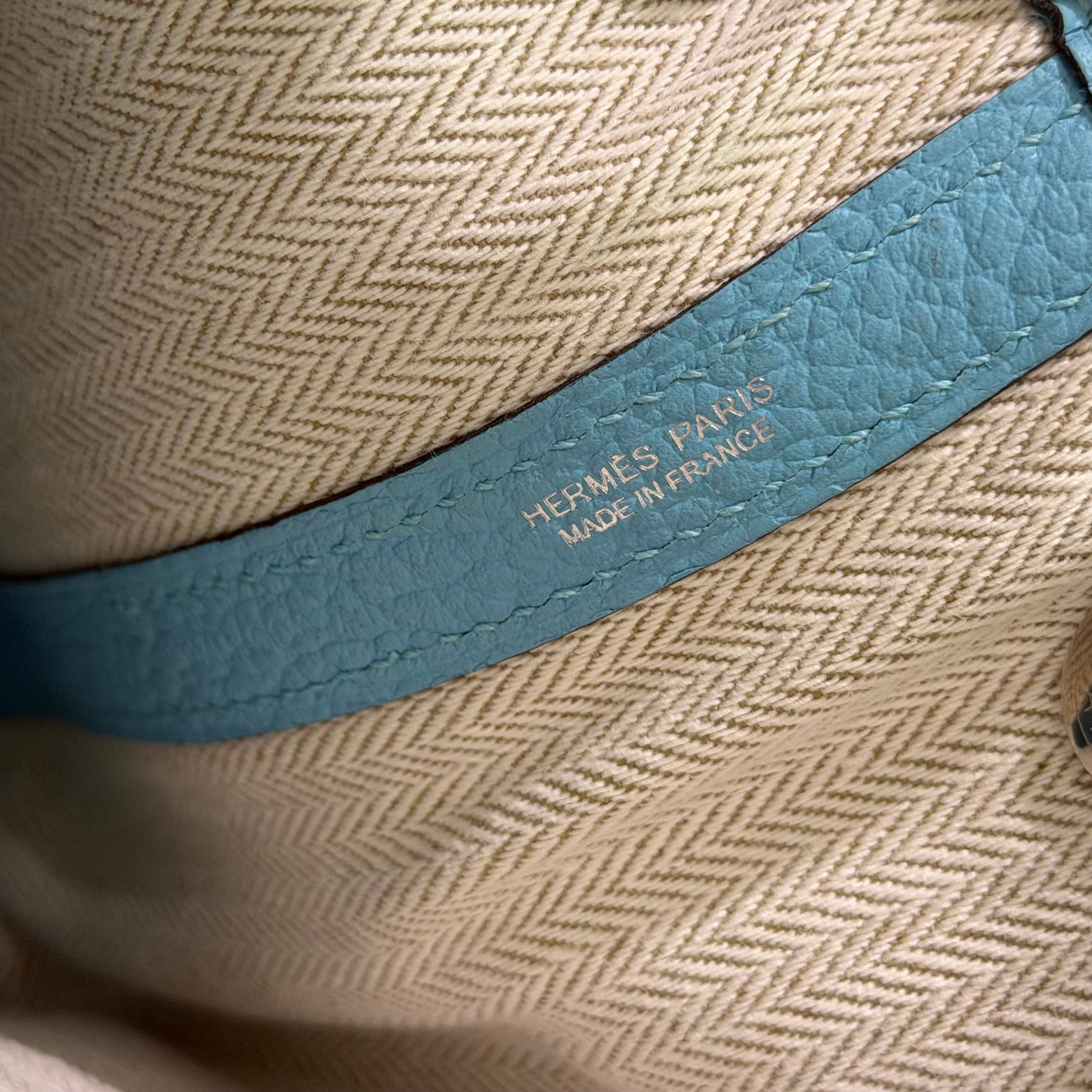 Hermes Garden Party 30 Macaron Blue Silver Hardware T Stamp