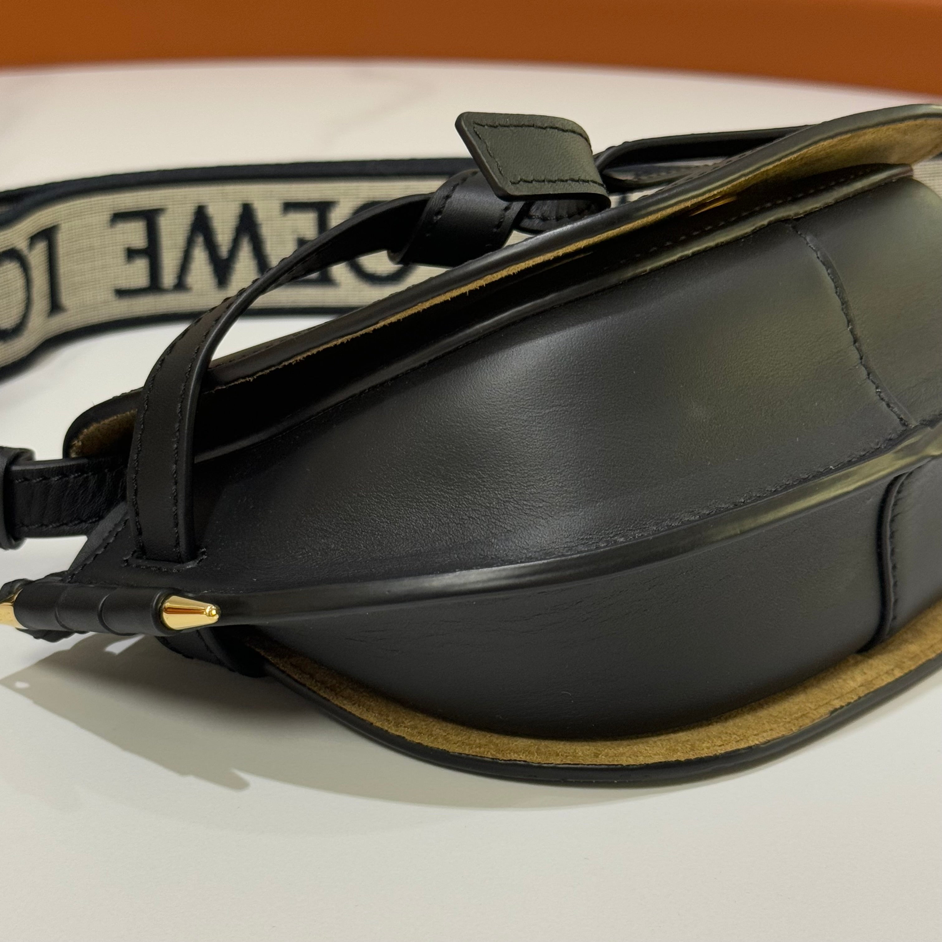 LOEWE MINI GATE BELT BAG CALFSKIN BLACK