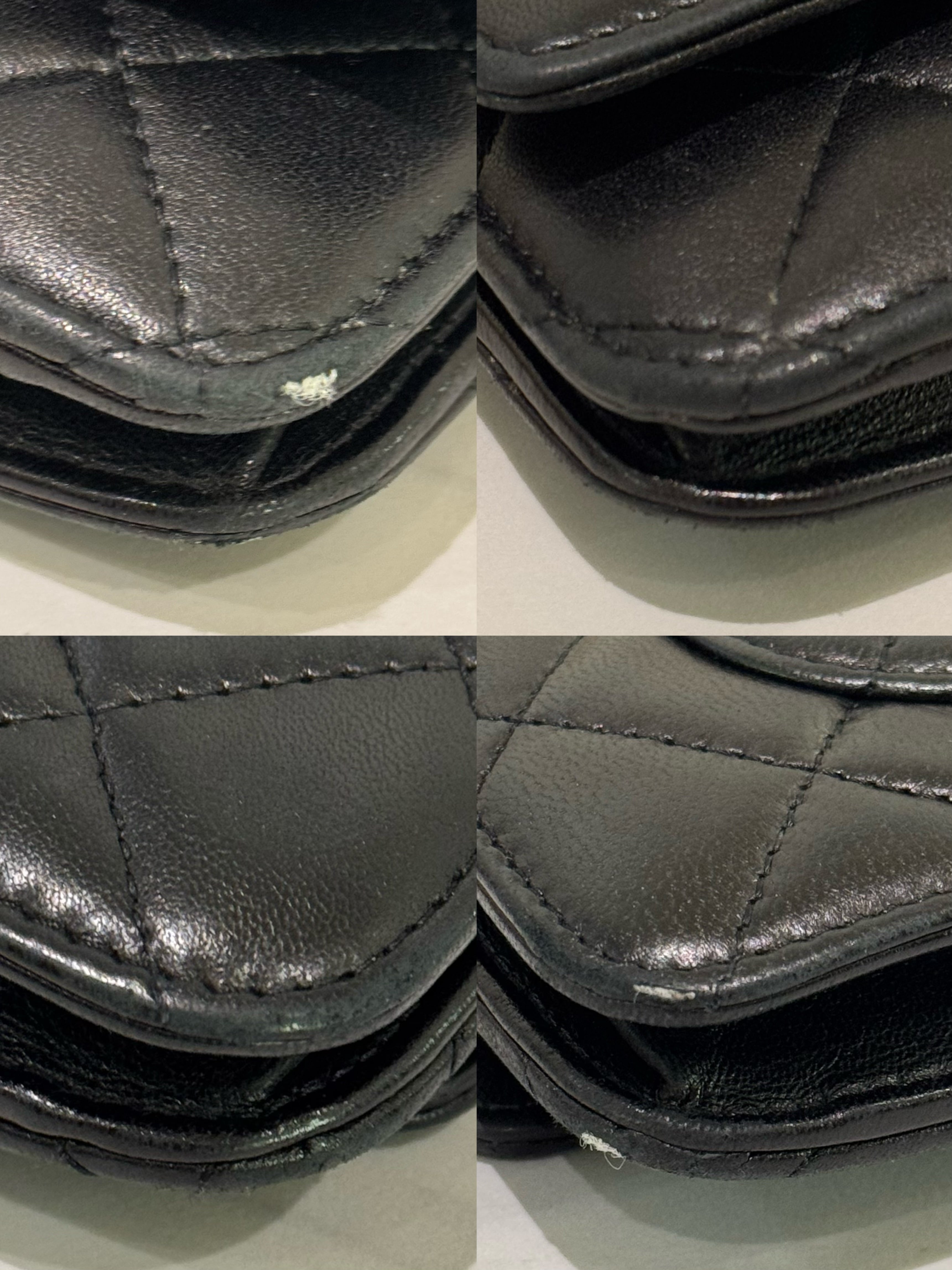 CHANEL CLASSIC WALLET ON CHAIN GRAINED CALFSKIN BLACK