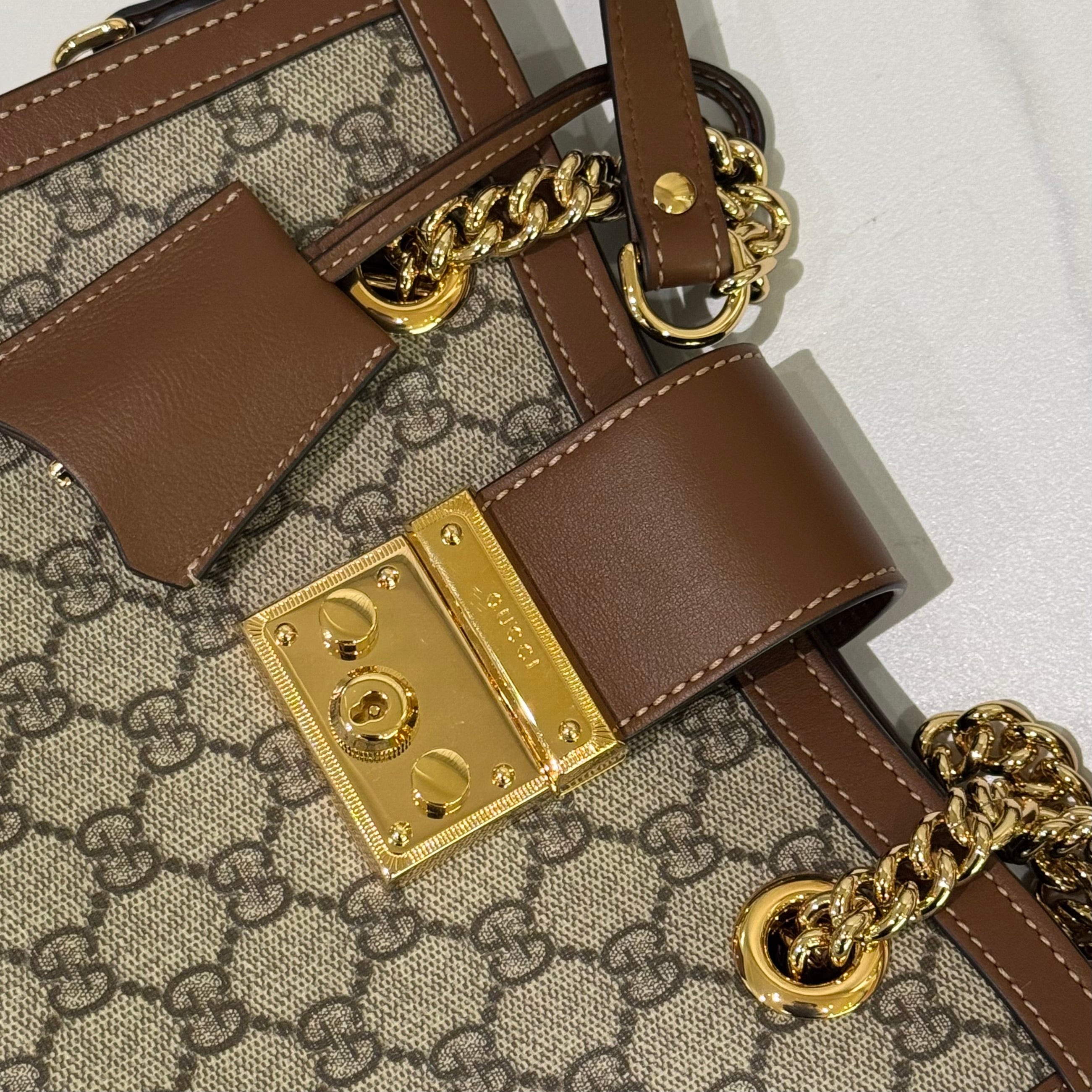 GUCCI PADLOCK SMALL BROWN SHOULDER BAG