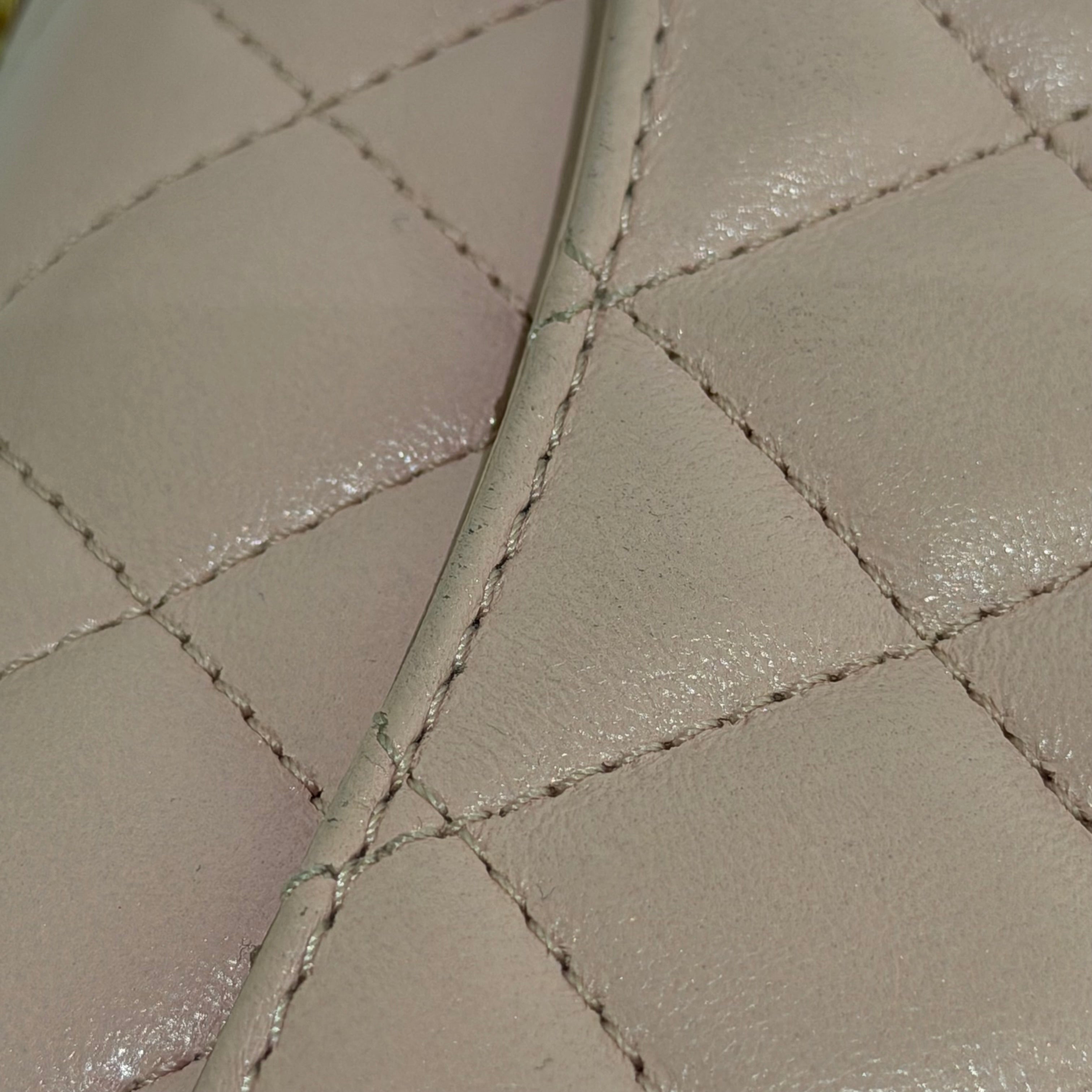 Chanel CF Mini Pink Lambskin Pearl Chain Bag