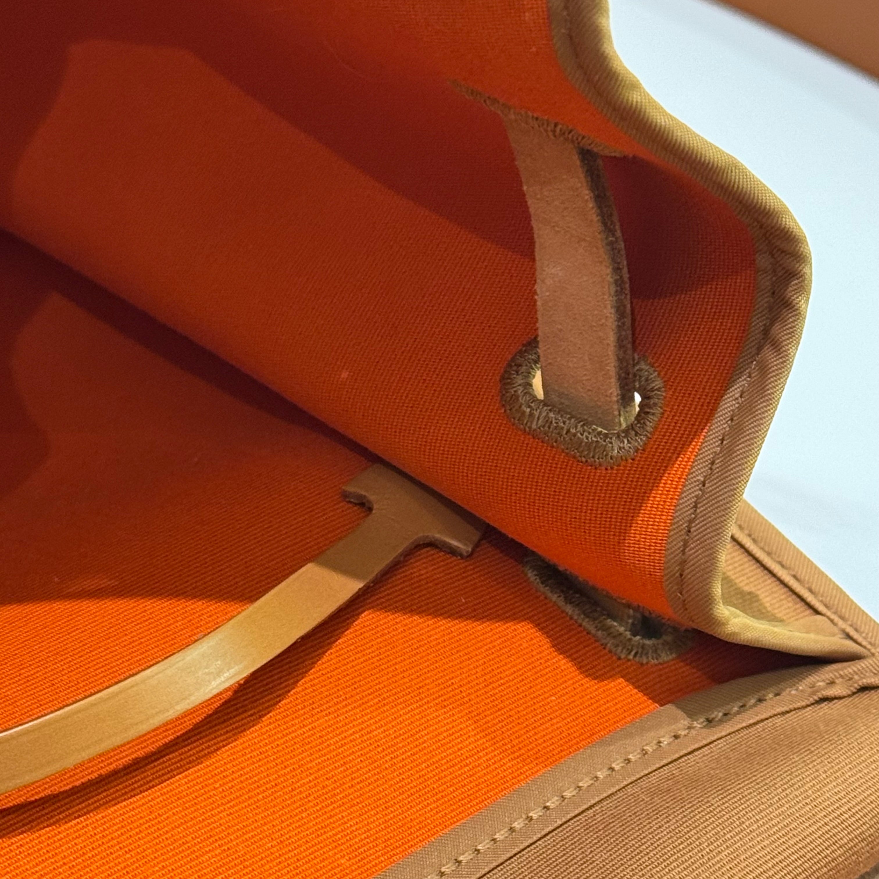 HERMÈS HERBAG 39 YELLOW BI-COLOR WITH SILVER HARDWARE (STAMP P)