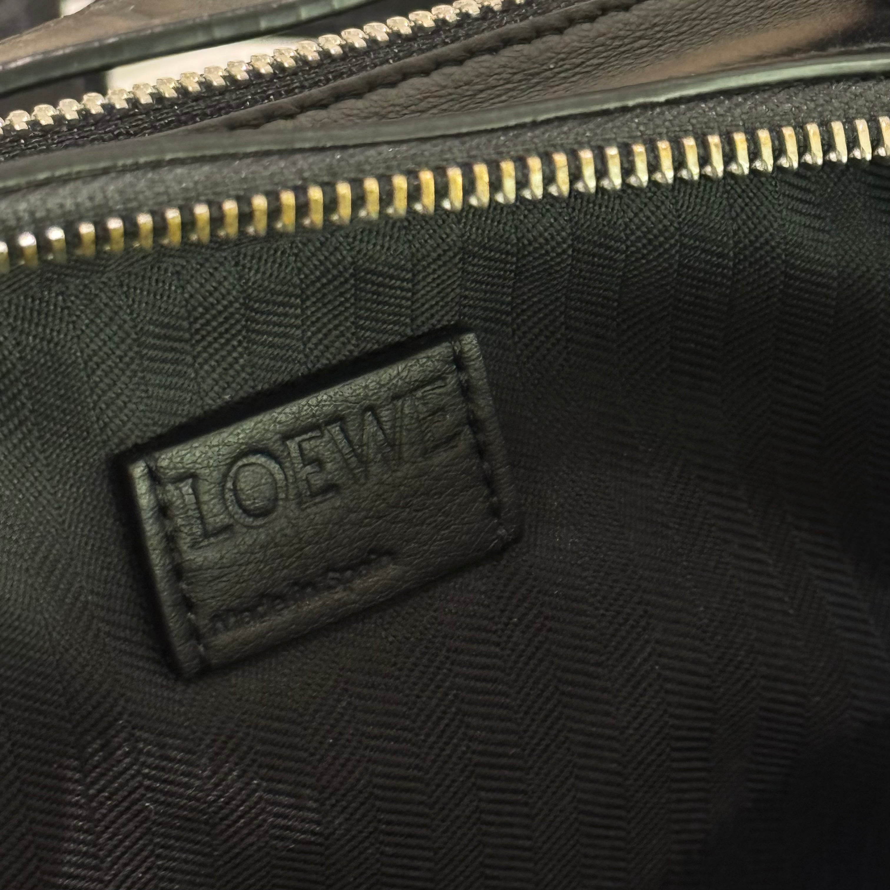 LOEWE BLACK EMBOSSED CAMERA BAG