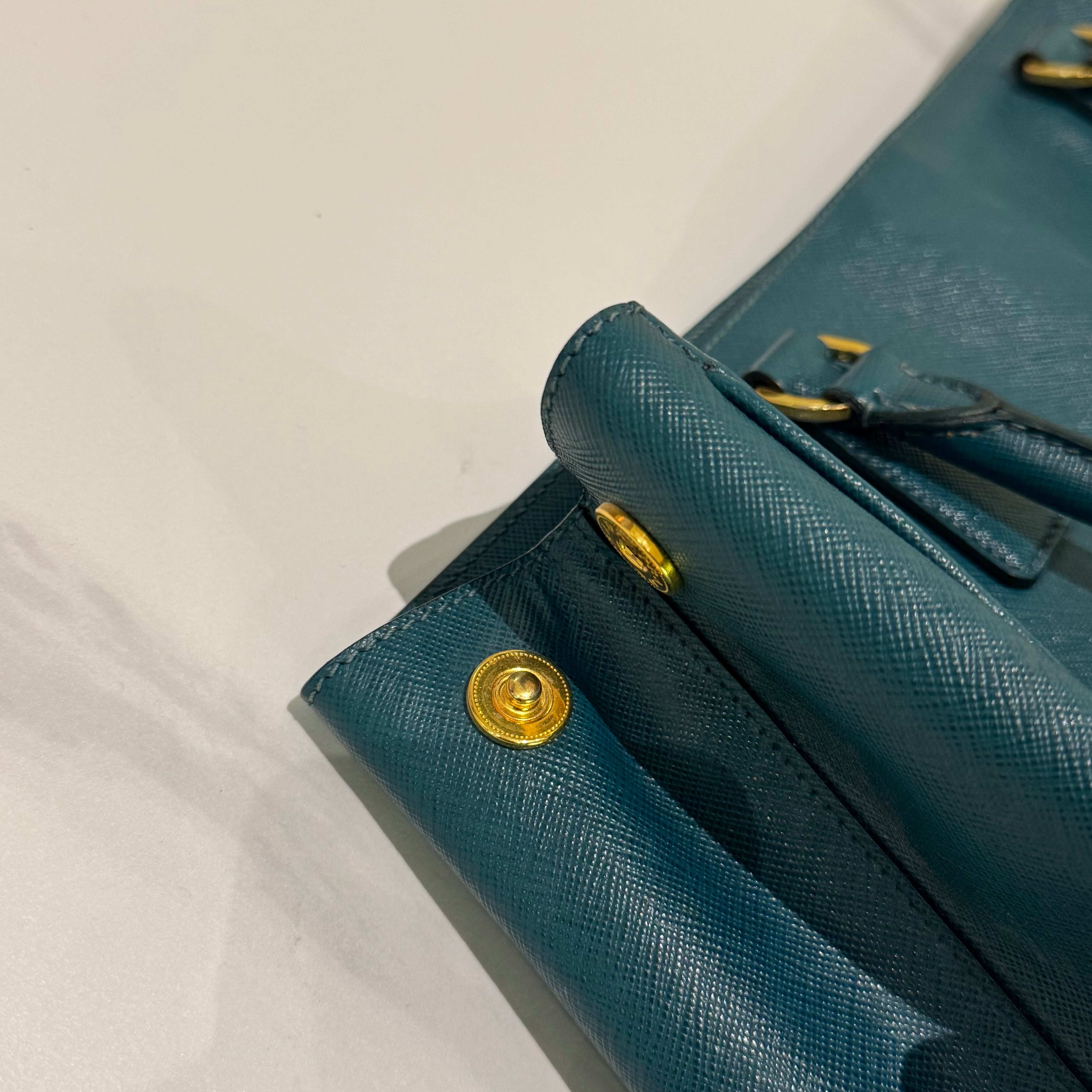 PRADA GALLERIA GREEN TOTE BAG