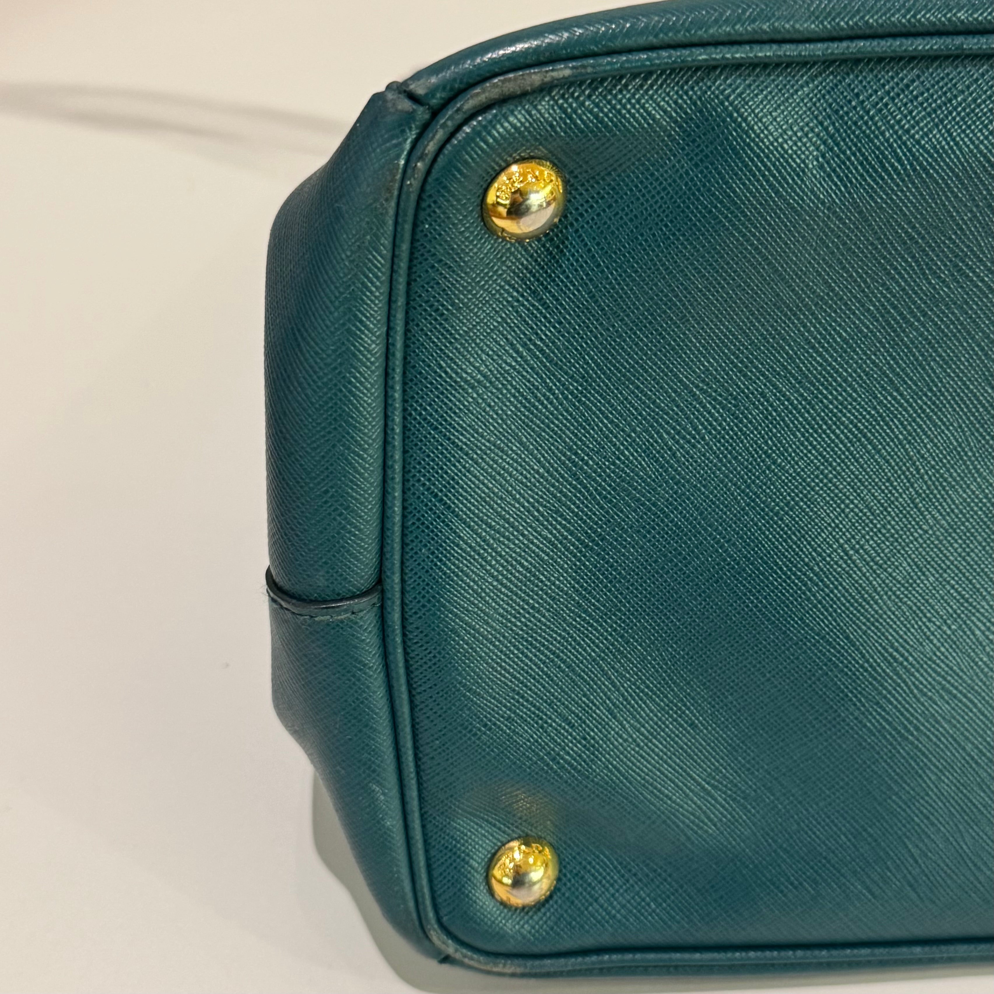 PRADA GALLERIA GREEN TOTE BAG