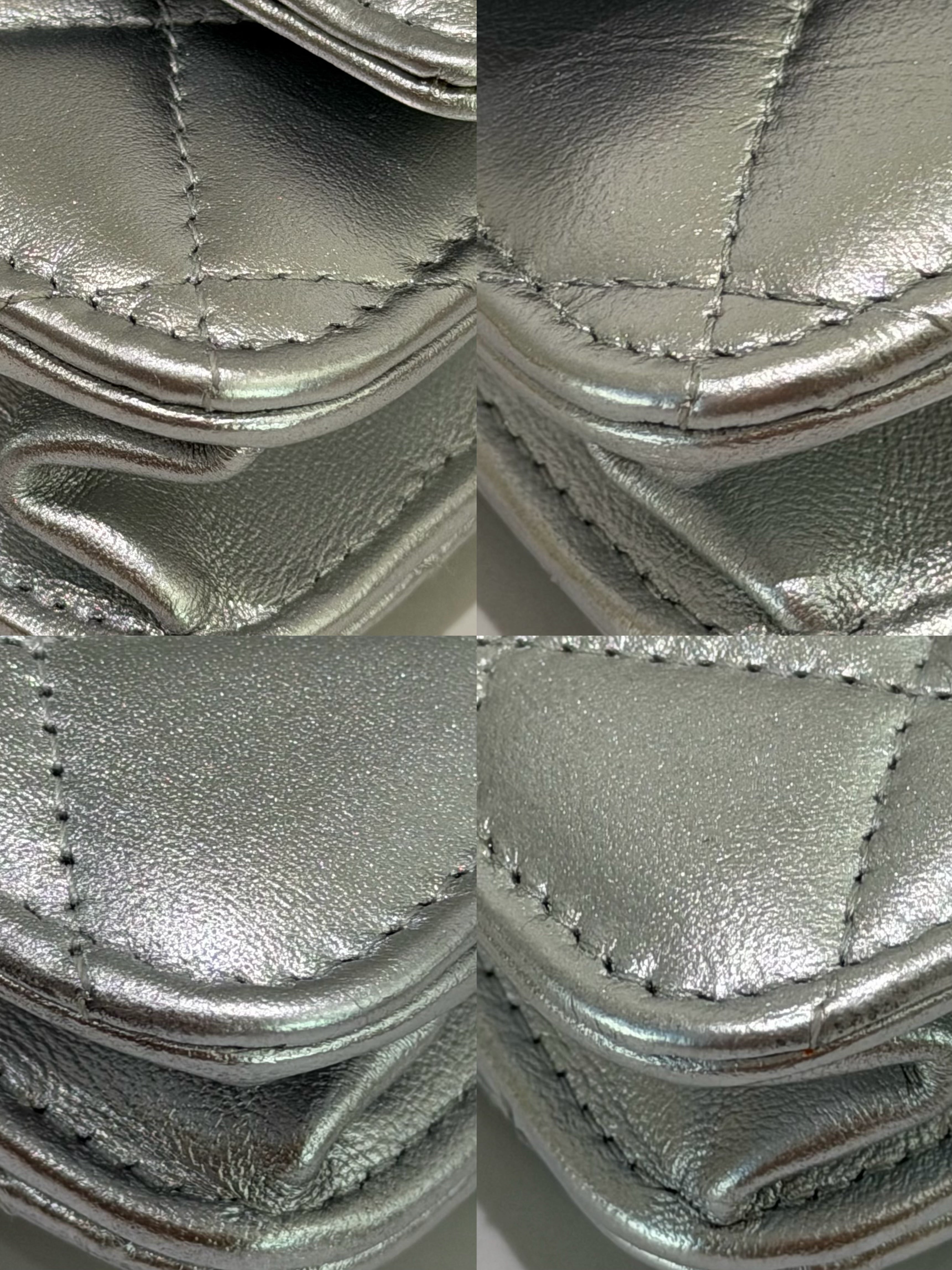 CHANEL WOC Silver Round-Ring Chain Wallet