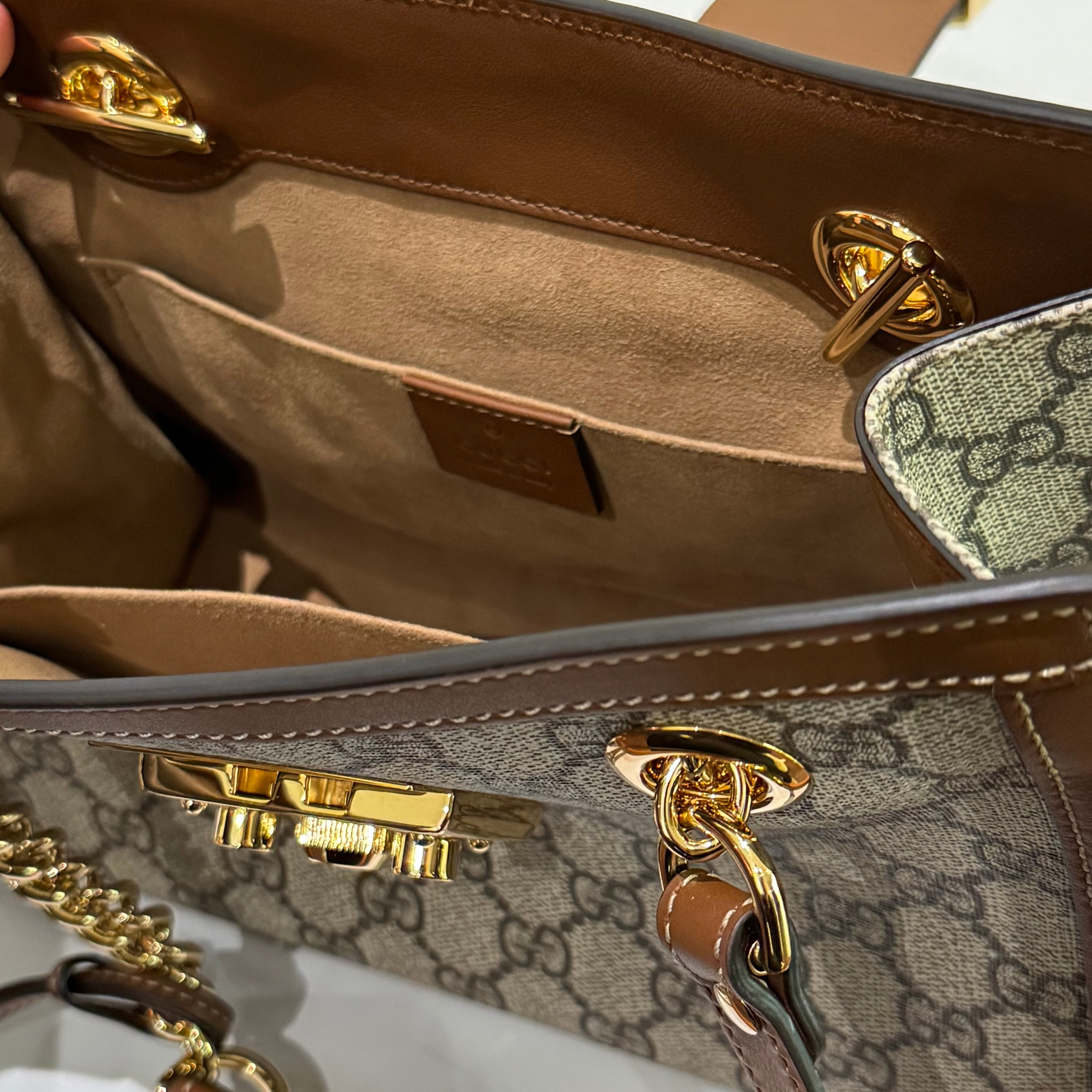 GUCCI PADLOCK SMALL BROWN SHOULDER BAG