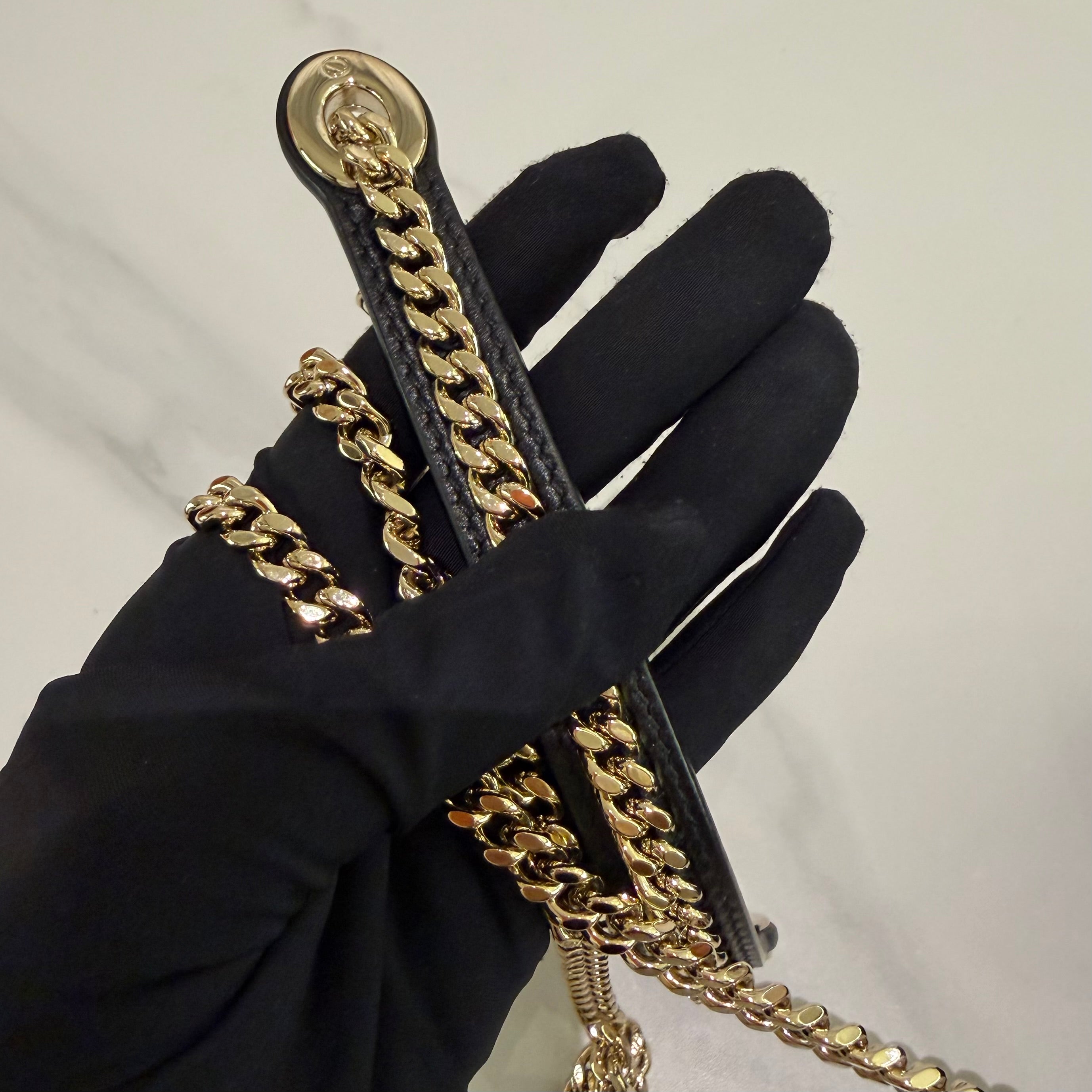 Dior Lady Dior Black Lambskin Medium Bag with Gold Hardware
