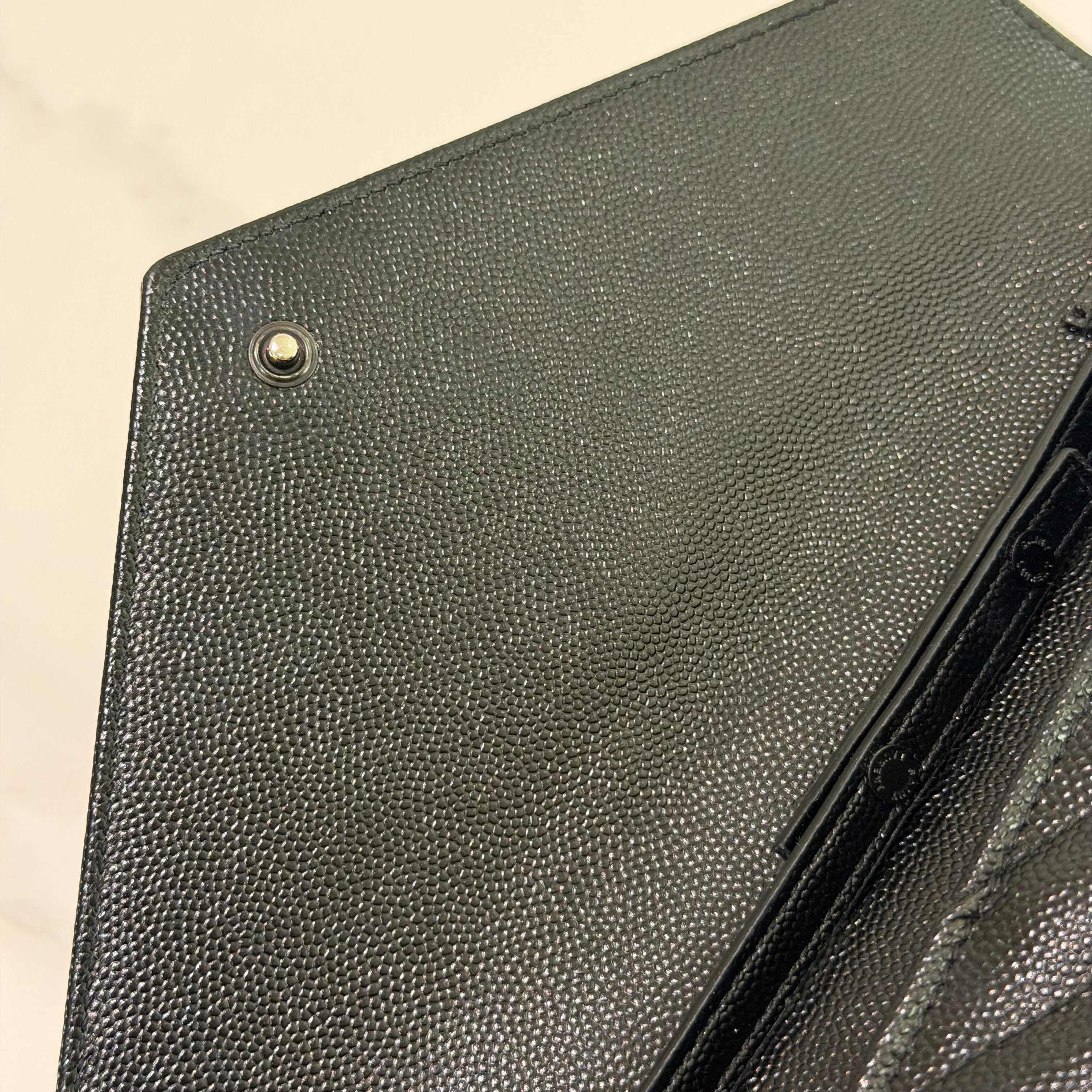 Saint Laurent Envelope So Black Caviar Leather Shoulder Bag