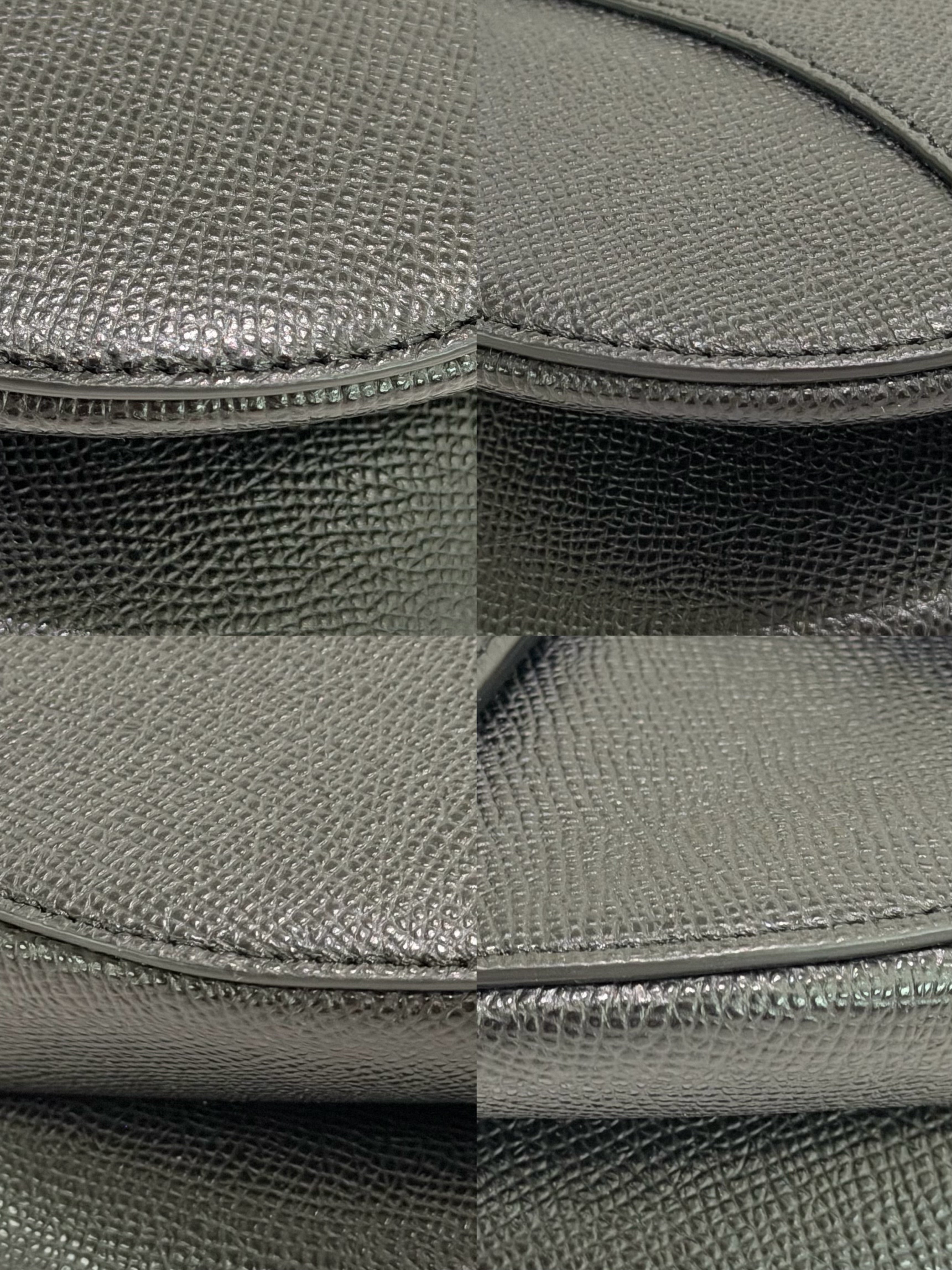 Dior Saddle Medium Black Grained Leather with Gold Hardware Top Handle & Shoulder Bag